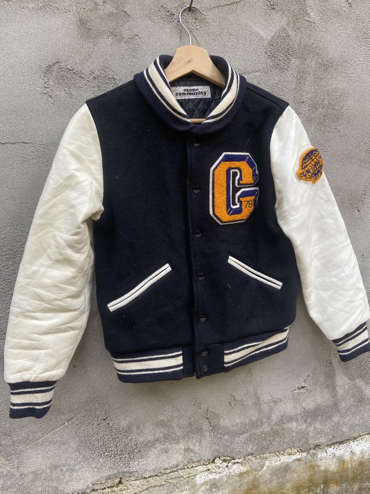 Japanese Brand × Vintage Vintage Ozone Community Letterman Varsity Jacket Size US S / EU 44-46 / 1 - 3 Thumbnail