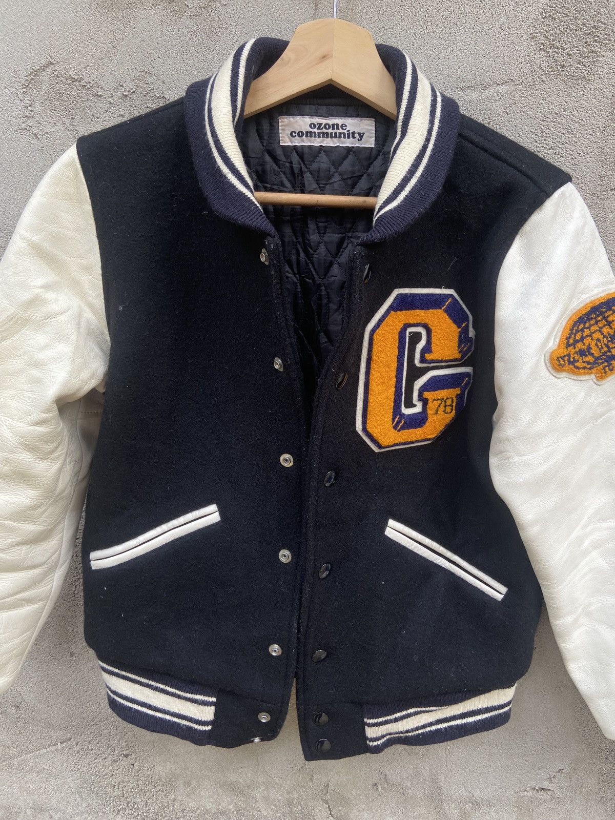 Japanese Brand × Vintage Vintage Ozone Community Letterman Varsity Jacket Size US S / EU 44-46 / 1 - 5 Thumbnail