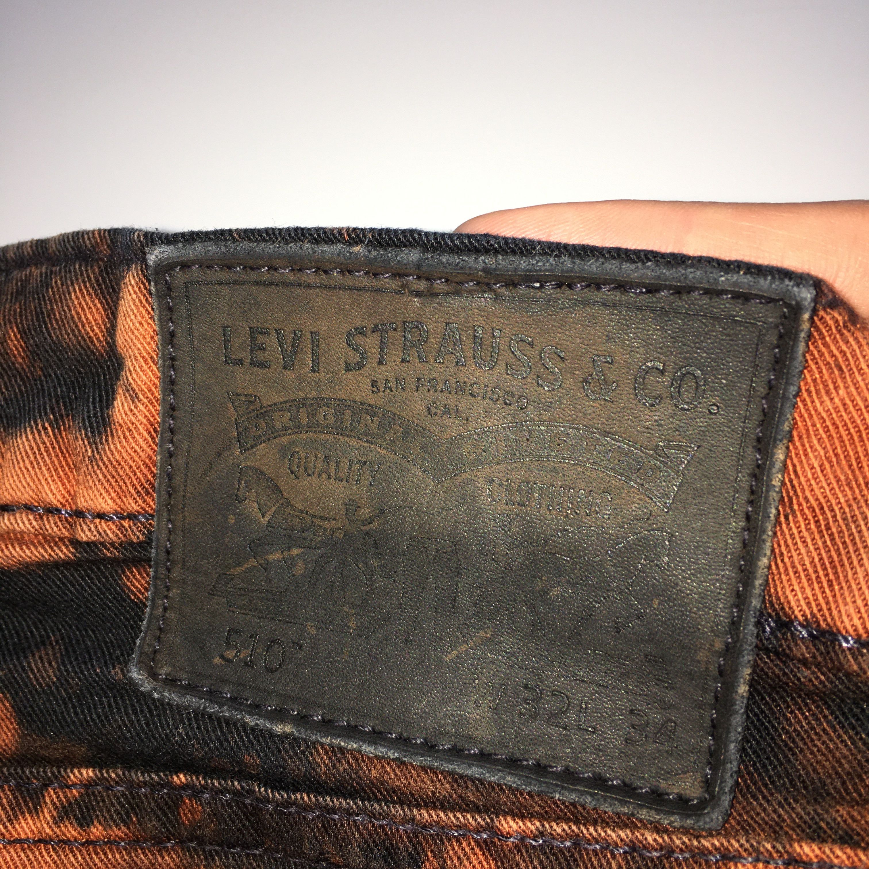 Levi's 510 Custom Bleach Dye Acid Wash Slim Fit Jeans Size 32x34 Size US 32 / EU 48 - 9 Thumbnail
