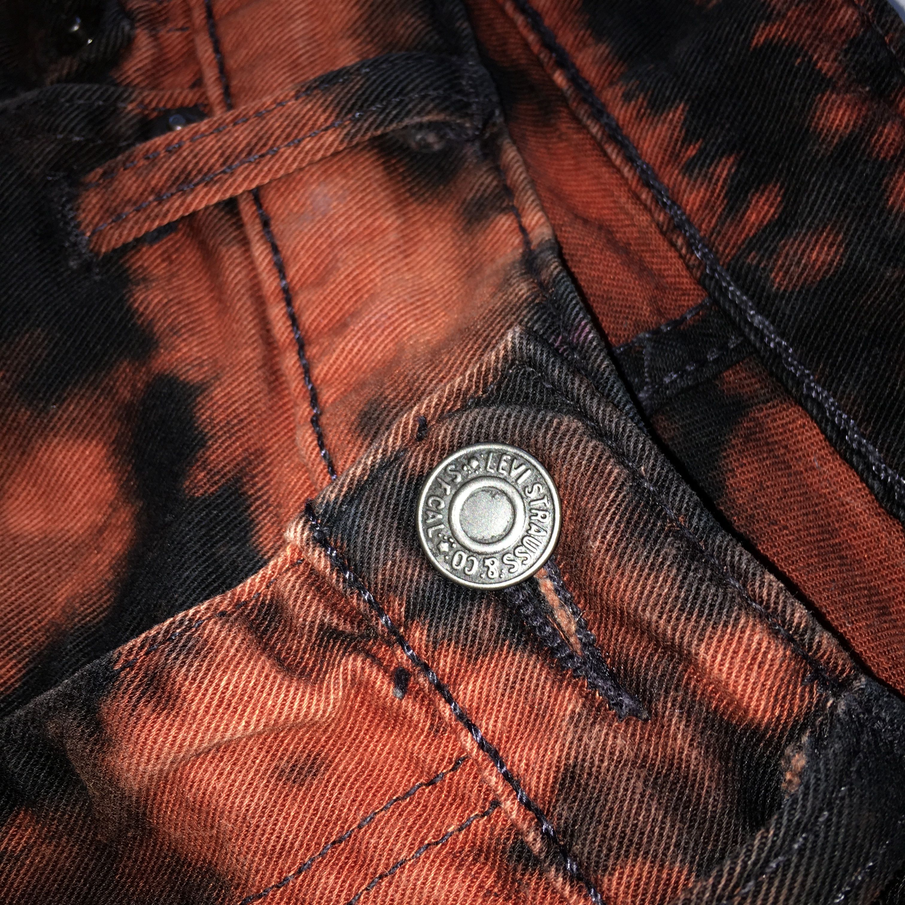 Levi's 510 Custom Bleach Dye Acid Wash Slim Fit Jeans Size 32x34 Size US 32 / EU 48 - 8 Thumbnail