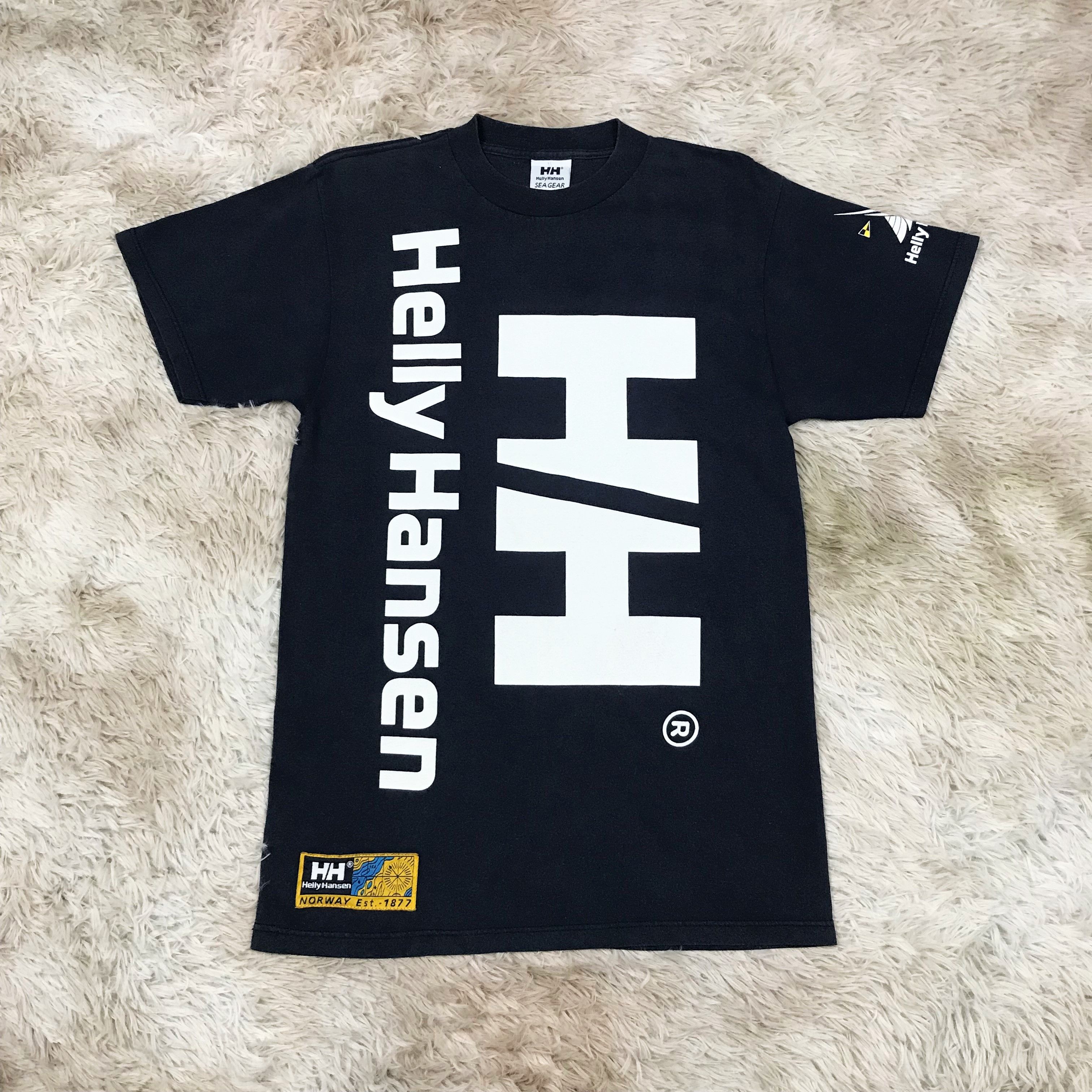 Vintage Helly Hansen T Shirt 90's Big Logo Sailing Yachting