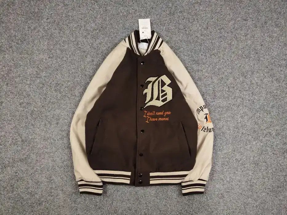 Other Vintage 90's Japan Varsity Bomber Jacket Brown Letterman Size US L / EU 52-54 / 3 - 1 Thumbnail