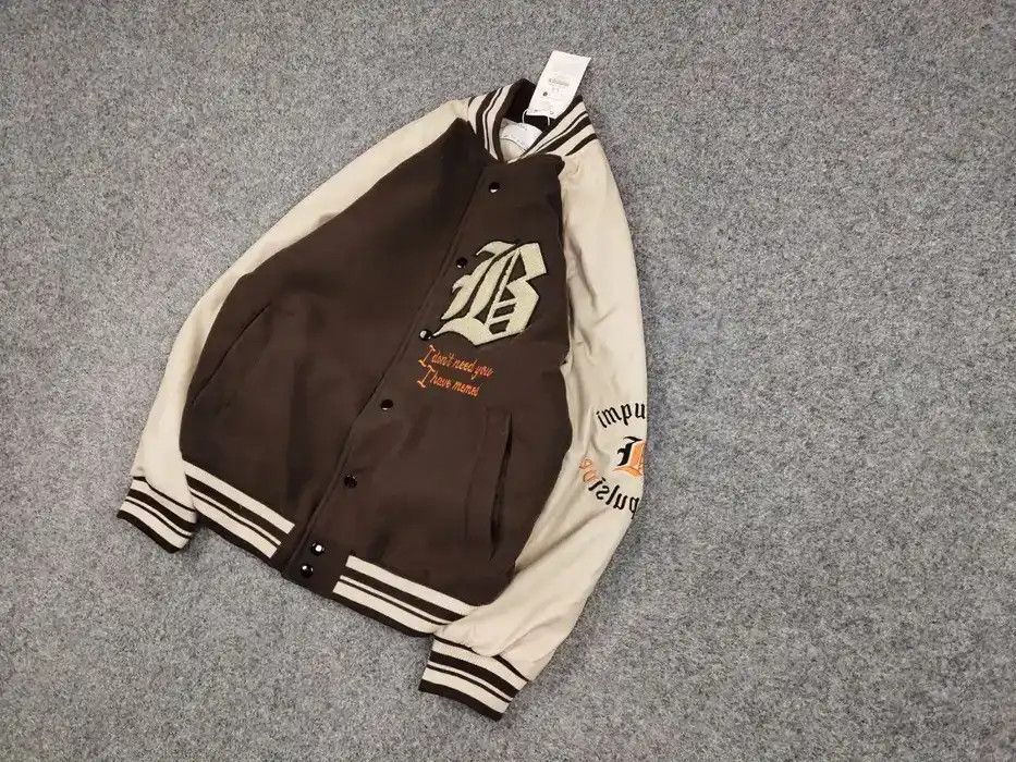 Other Vintage 90's Japan Varsity Bomber Jacket Brown Letterman Size US L / EU 52-54 / 3 - 2 Thumbnail