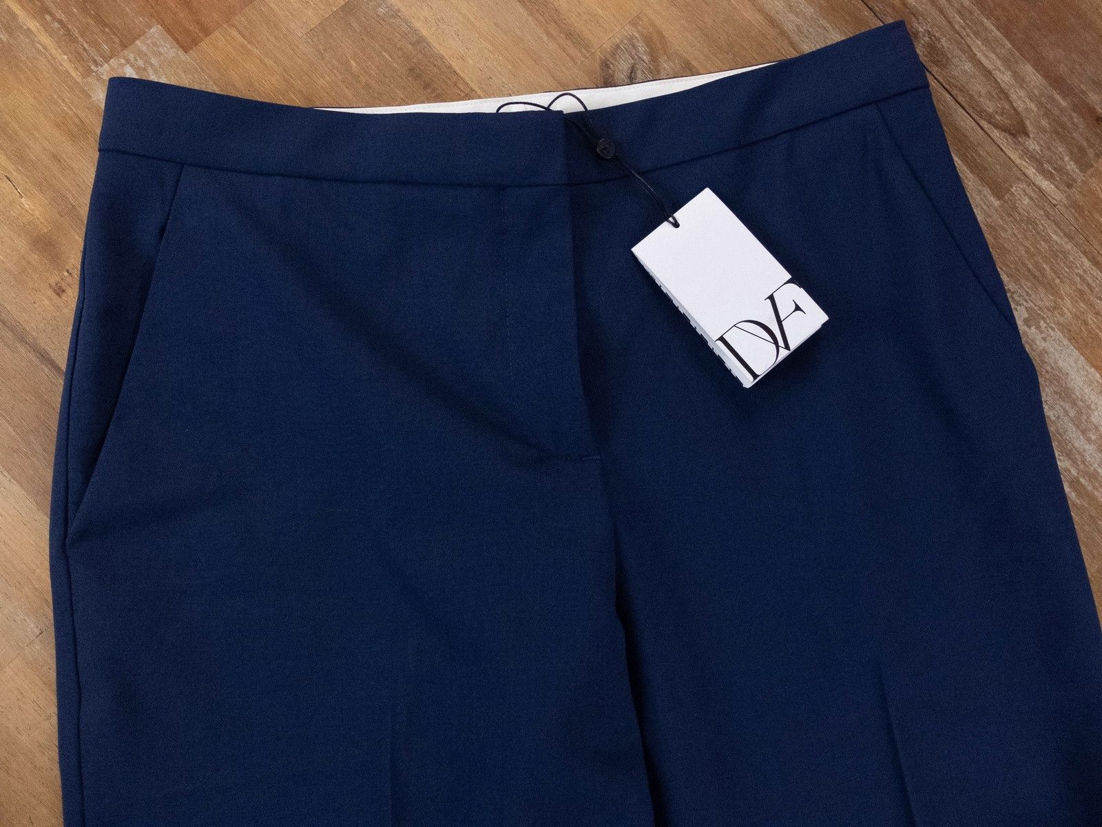 Diane von Furstenberg DIANE VON FURSTENBERG Katara blue wool flare pants trousers Size 27" / US 4 / IT 40 - 4 Thumbnail