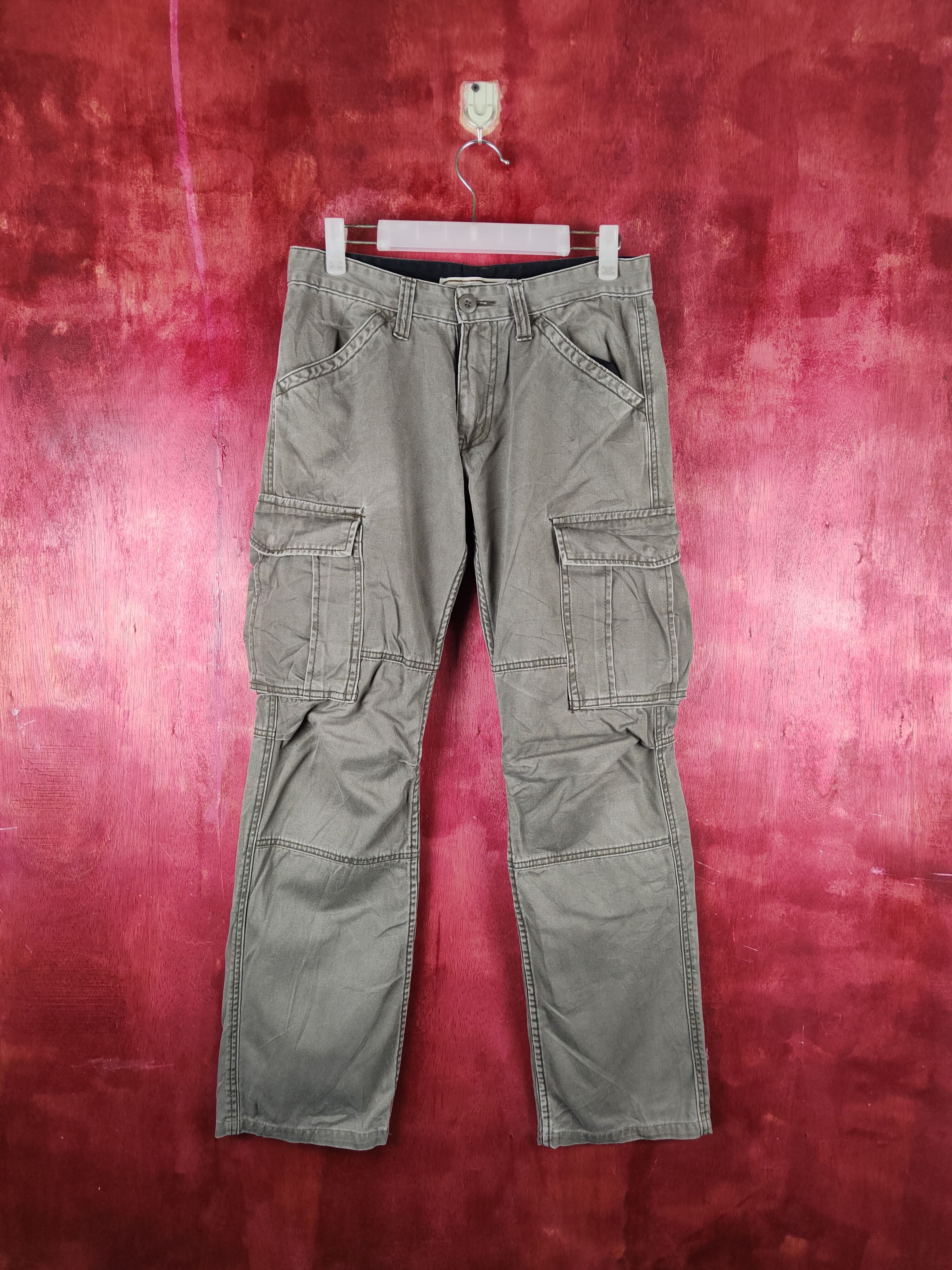 image of Japan Vintage Gray Multi Pocket Tactical Cargo Pants S727 in Grey, Men's (Size 30)