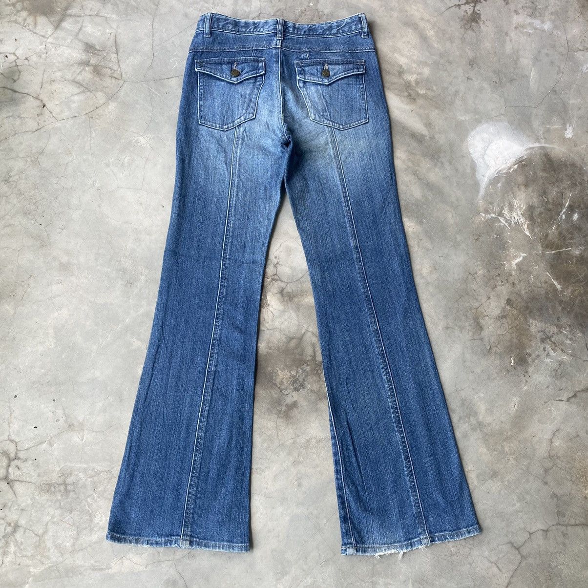 Vintage Japanese denim patchwork flare jeans