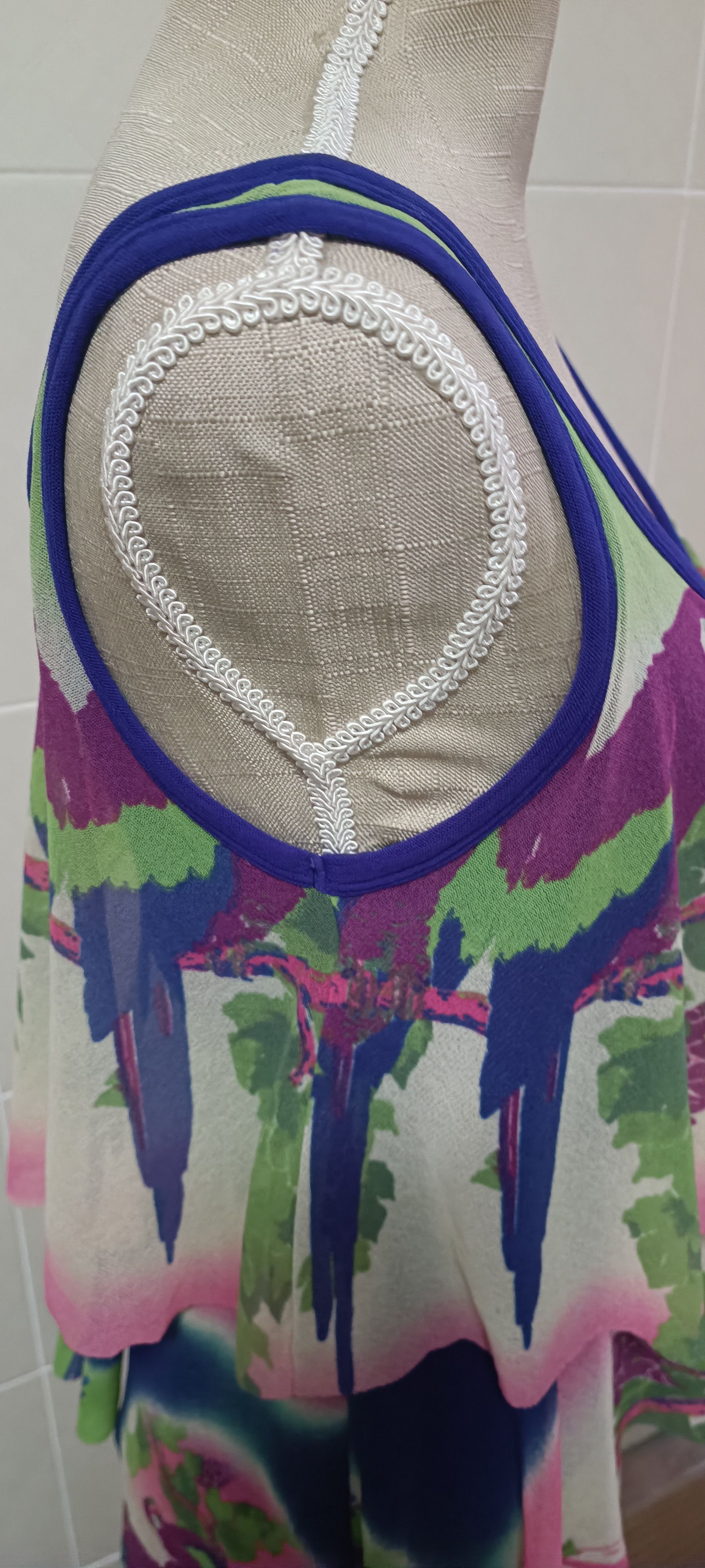 Jean Paul Gaultier Parrots / tie-dye nylon mesh midi dress Size M / US 6-8 / IT 42-44 - 25 Thumbnail