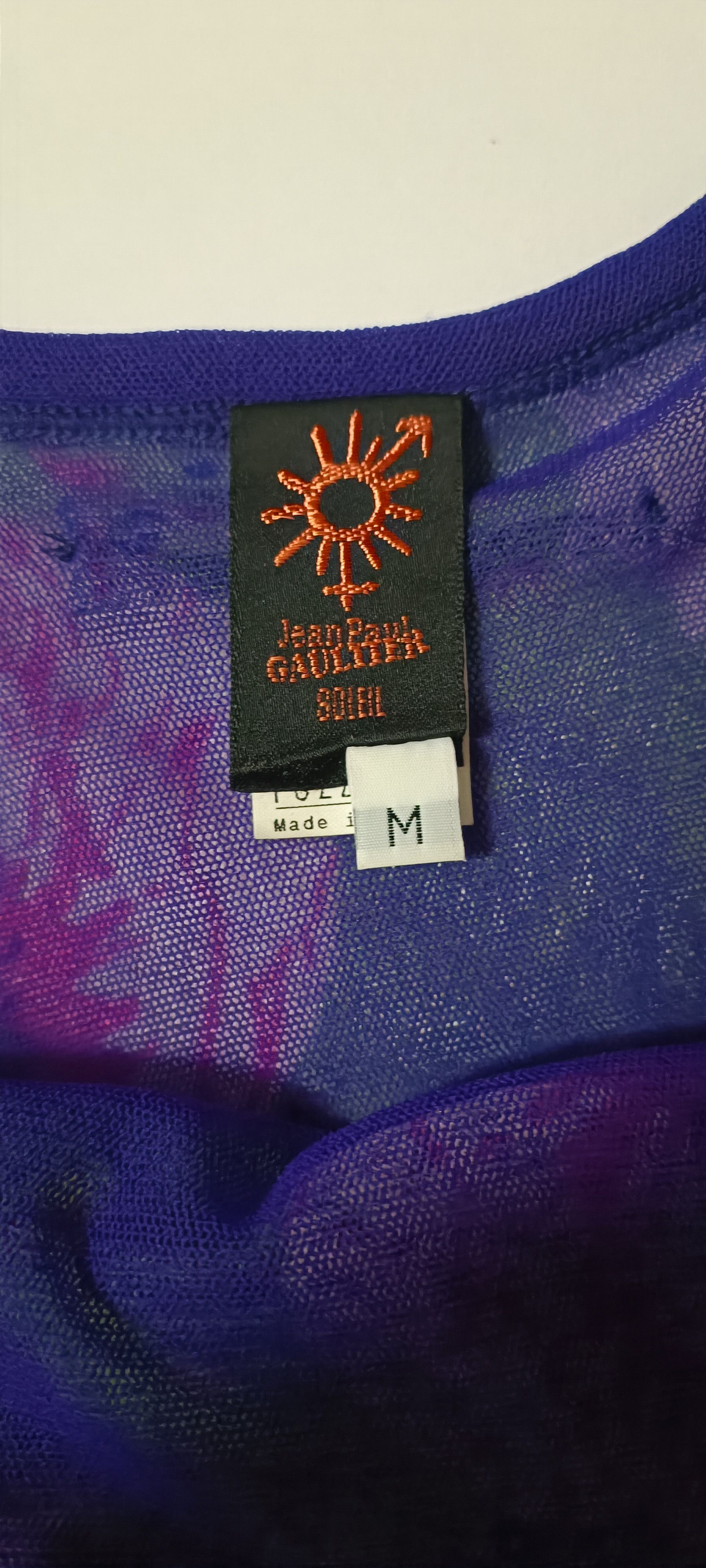 Jean Paul Gaultier Parrots / tie-dye nylon mesh midi dress Size M / US 6-8 / IT 42-44 - 8 Thumbnail