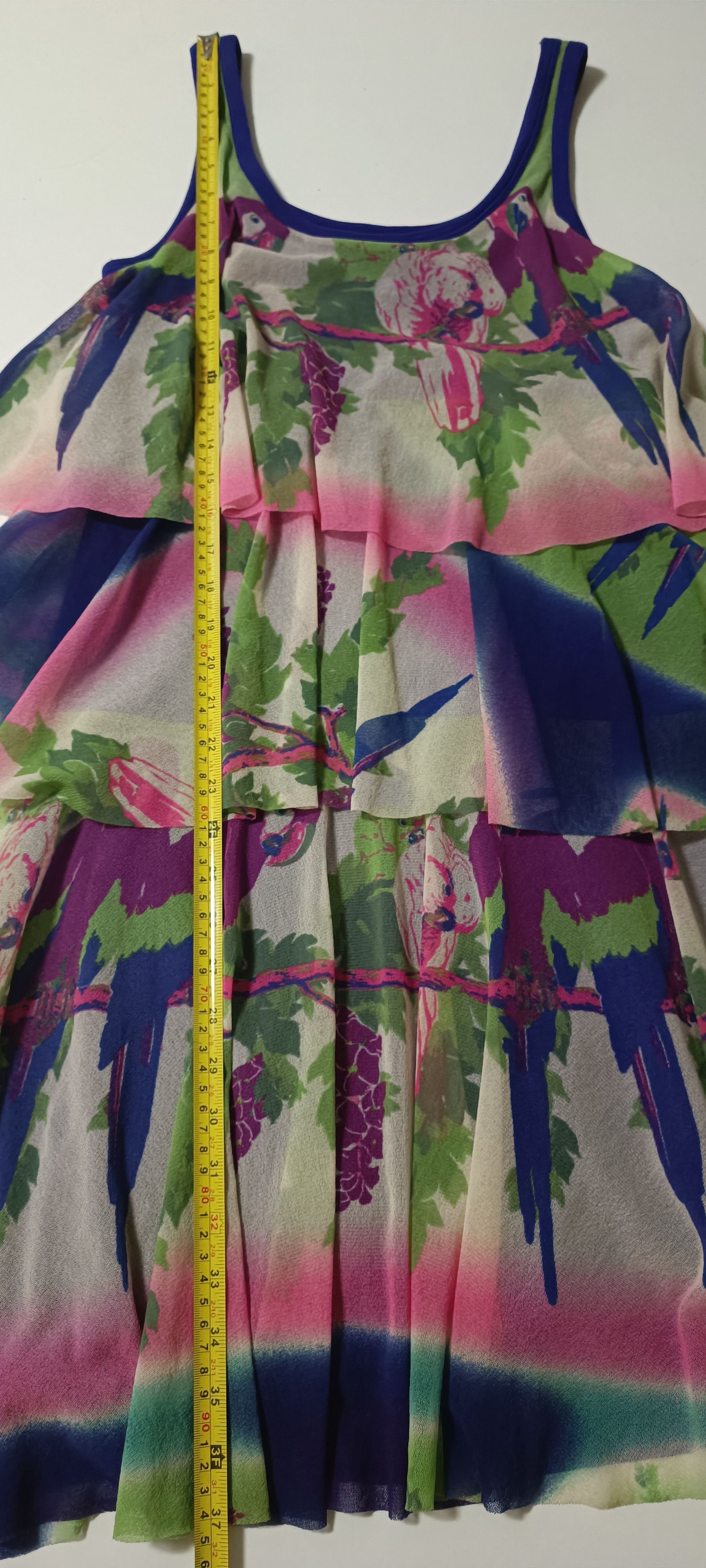 Jean Paul Gaultier Parrots / tie-dye nylon mesh midi dress Size M / US 6-8 / IT 42-44 - 10 Thumbnail