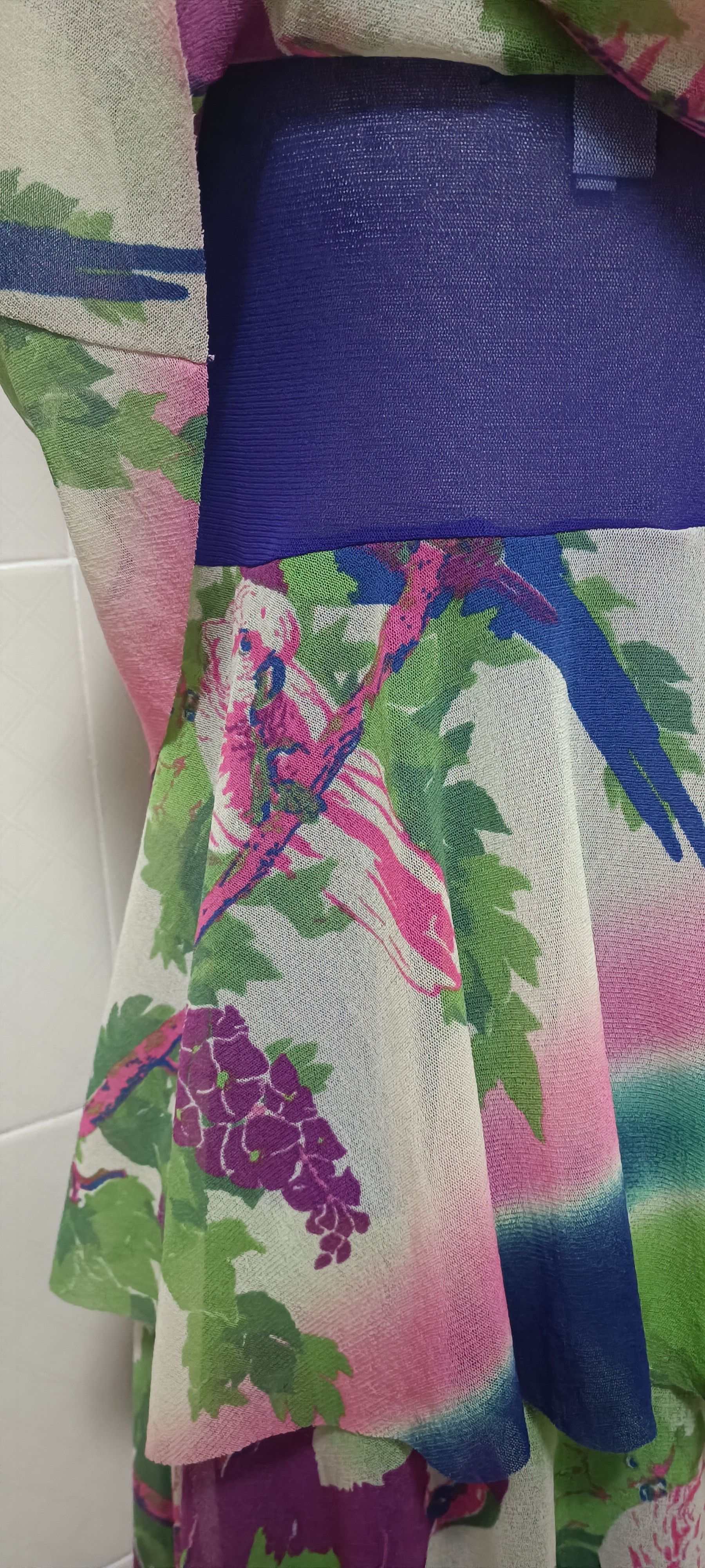 Jean Paul Gaultier Parrots / tie-dye nylon mesh midi dress Size M / US 6-8 / IT 42-44 - 21 Thumbnail
