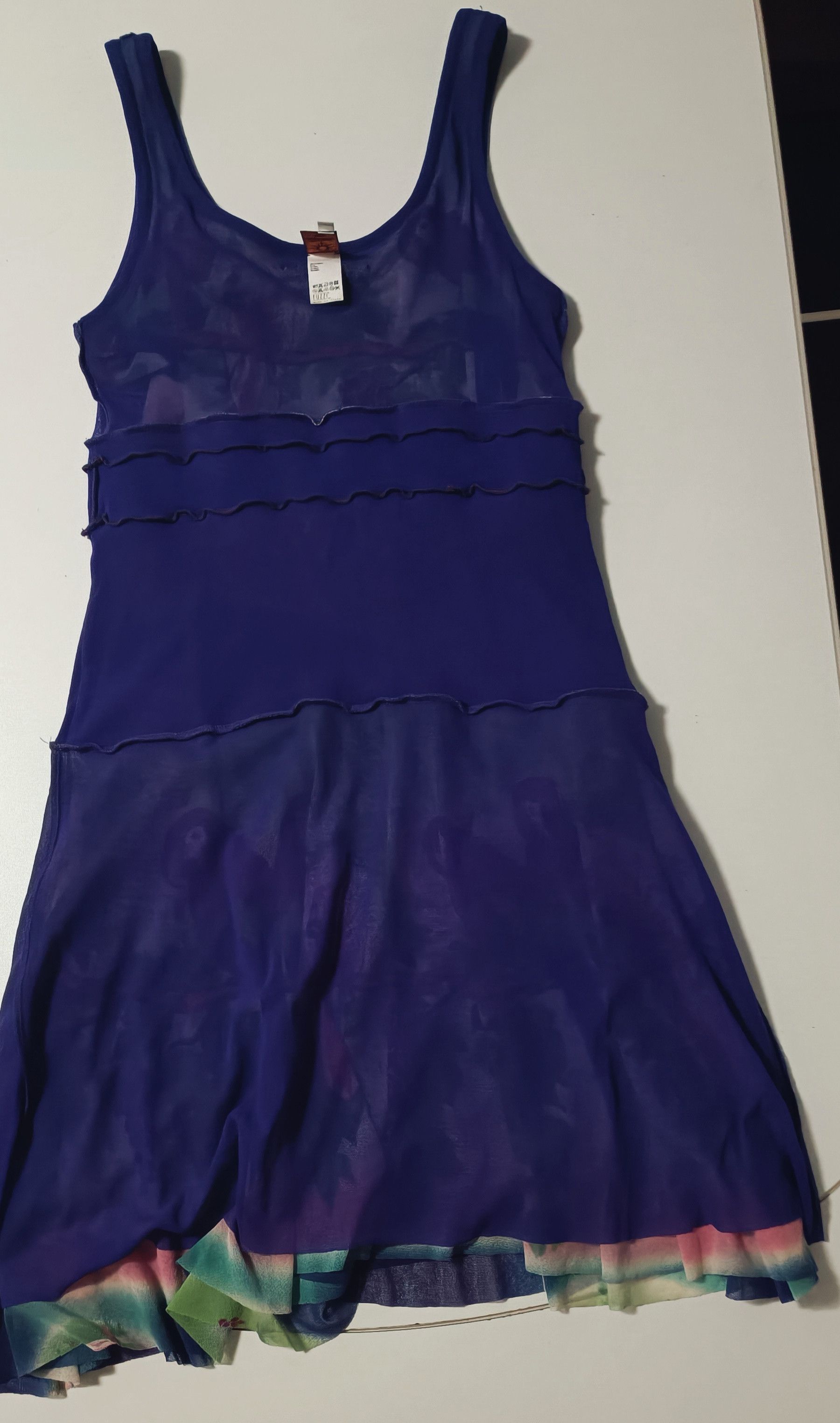 Jean Paul Gaultier Parrots / tie-dye nylon mesh midi dress Size M / US 6-8 / IT 42-44 - 15 Thumbnail