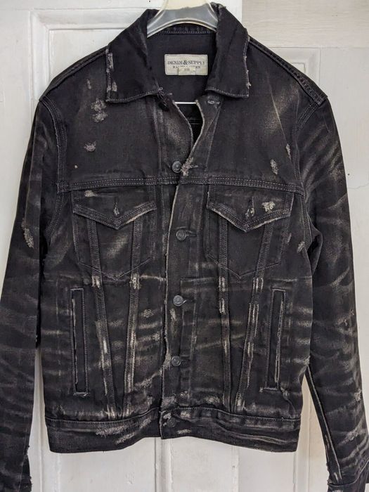 Denim And Supply Ralph Lauren Distressed American Flag Black Denim ...