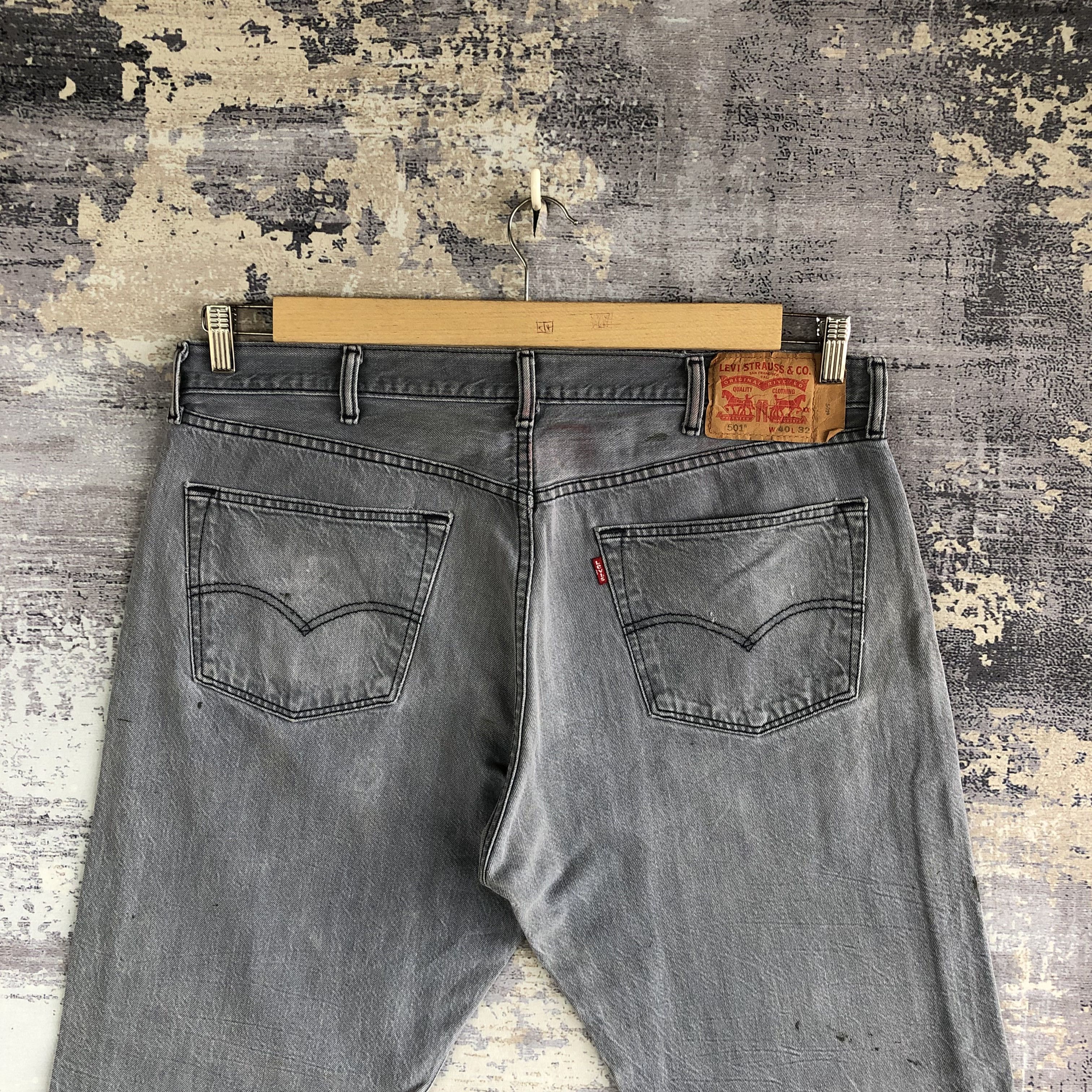 Jean Distressed Levis 501 Ash Grey Jeans Levi's Faded Black Denim Size US 38 / EU 54 - 4 Thumbnail