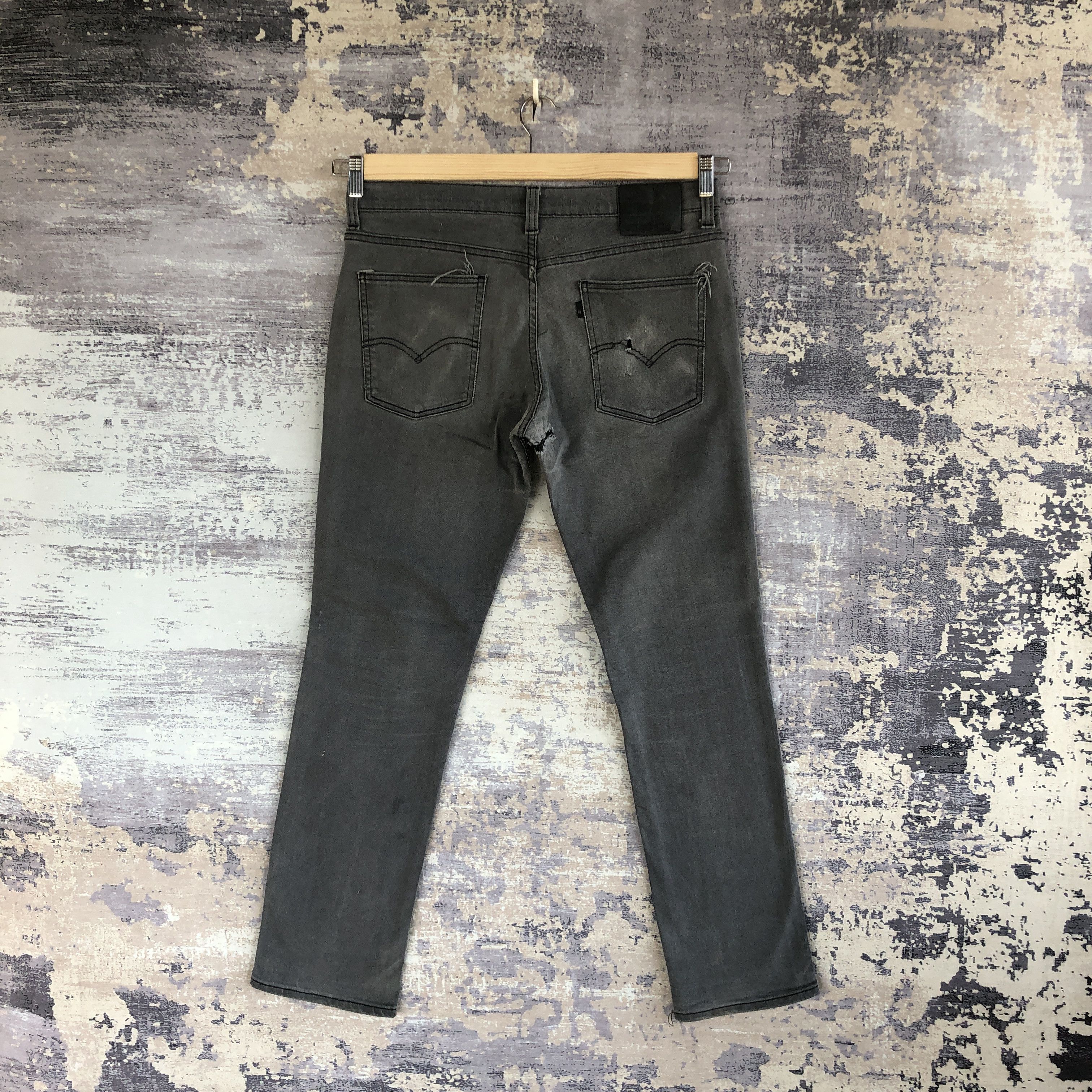 Levi's Vintage Levis 511 Jeans Super Black Levi's Light Wash Denim Size US 34 / EU 50 - 2 Thumbnail