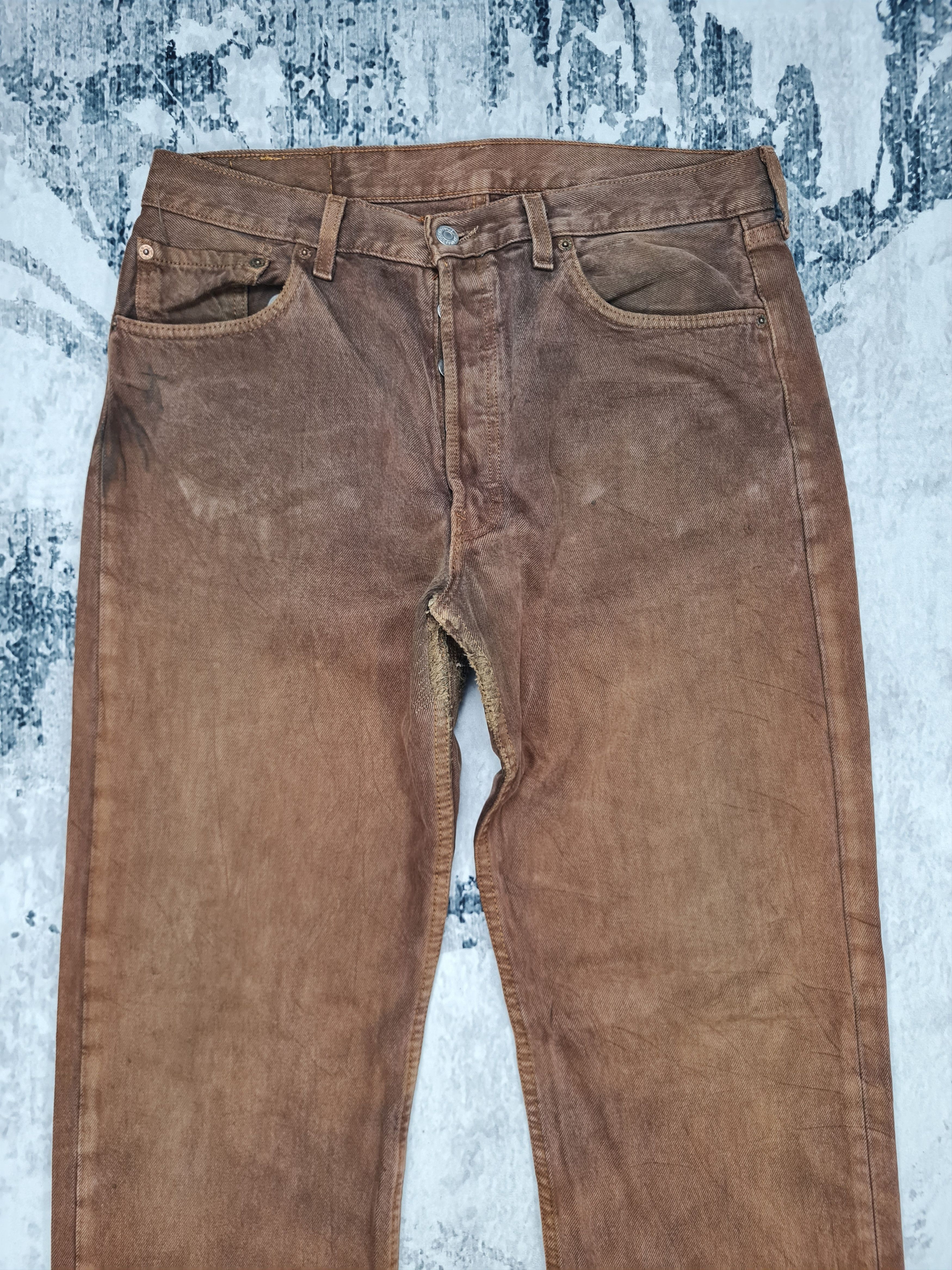 Levi's Vtg LEVIS 501 Light Wash Distressed Brown 34X34 Jeans L0248 Size US 34 / EU 50 - 4 Thumbnail