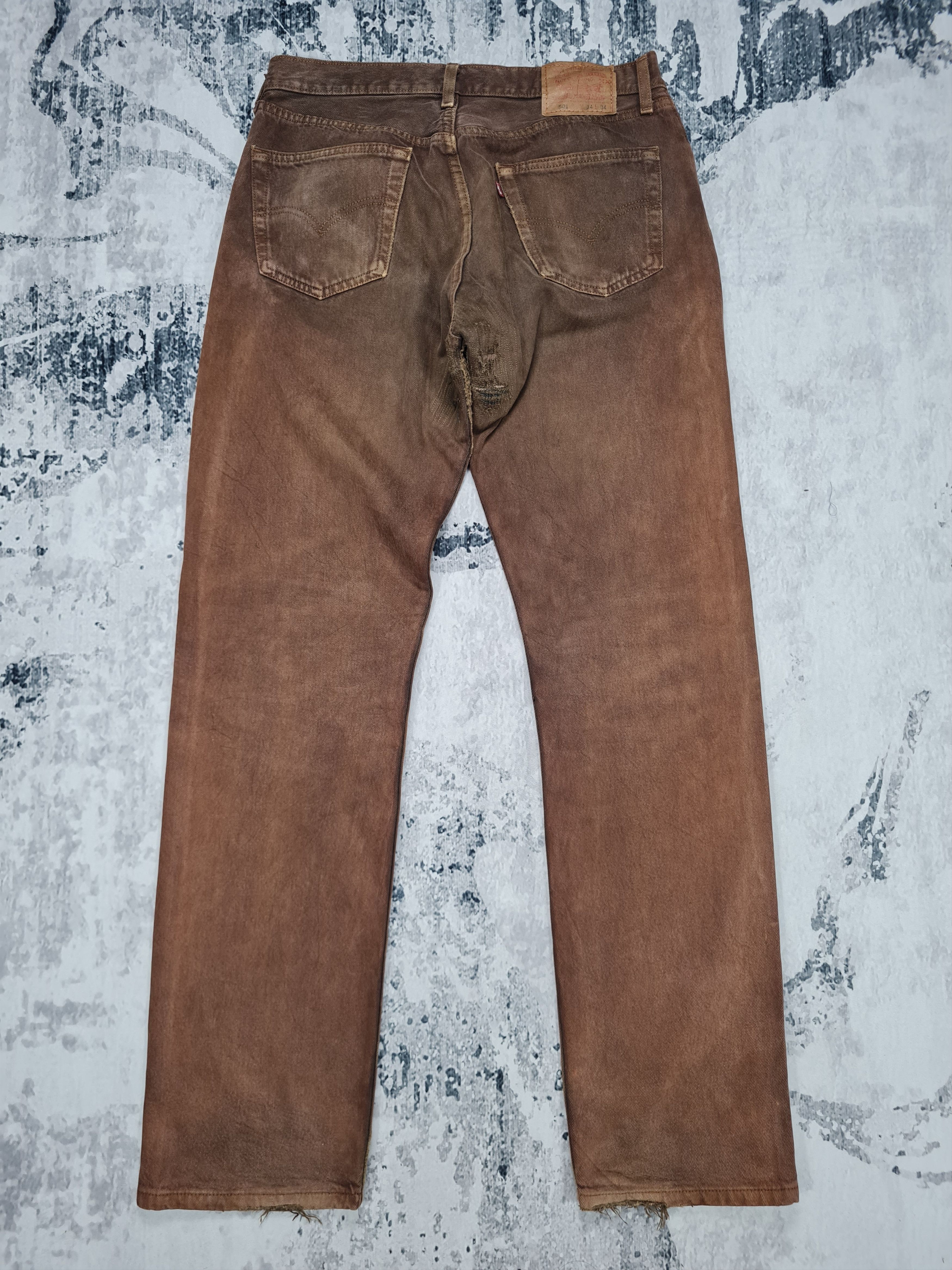 Levi's Vtg LEVIS 501 Light Wash Distressed Brown 34X34 Jeans L0248 Size US 34 / EU 50 - 2 Thumbnail