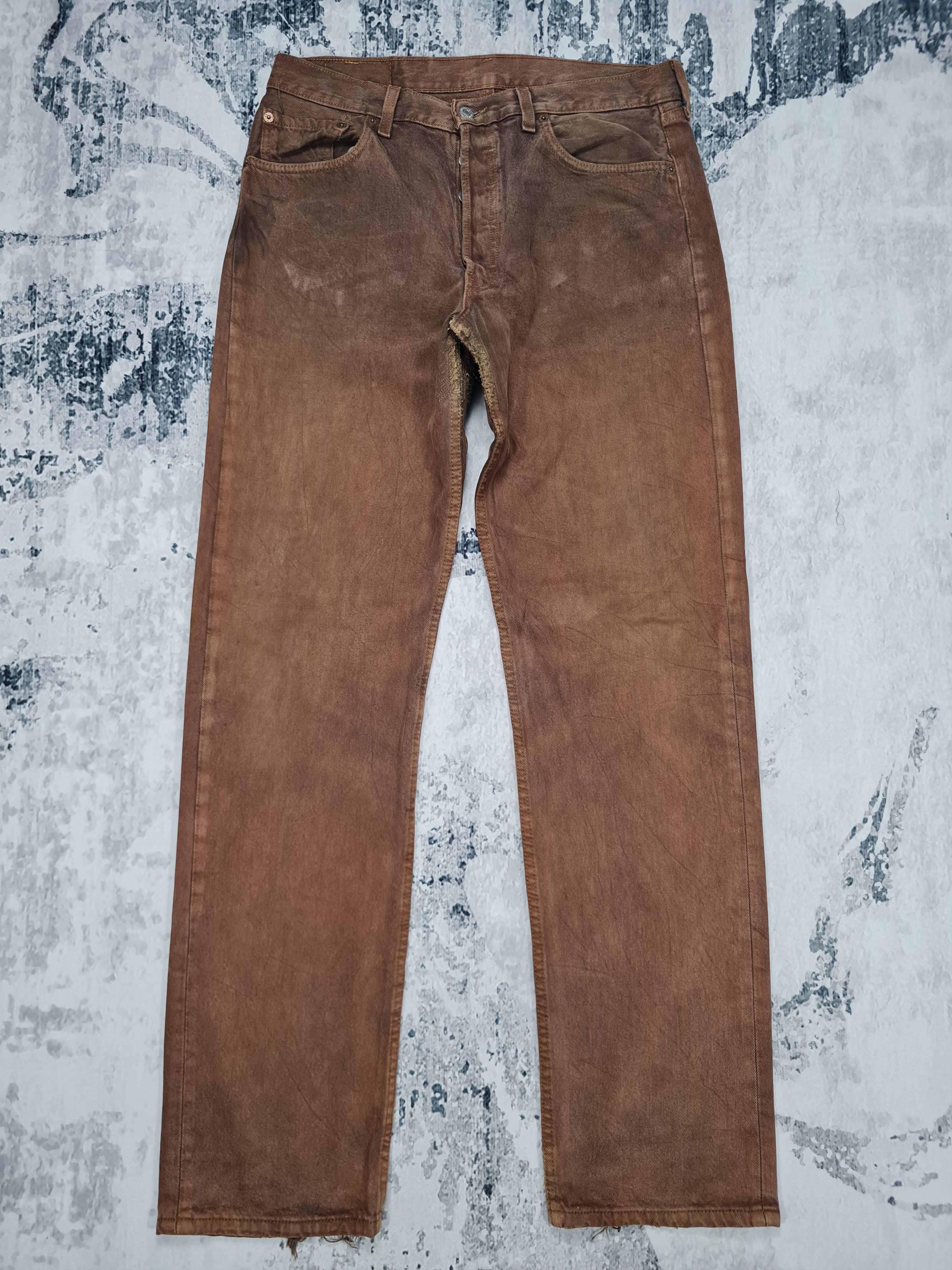 Levi's Vtg LEVIS 501 Light Wash Distressed Brown 34X34 Jeans L0248 Size US 34 / EU 50 - 1 Thumbnail