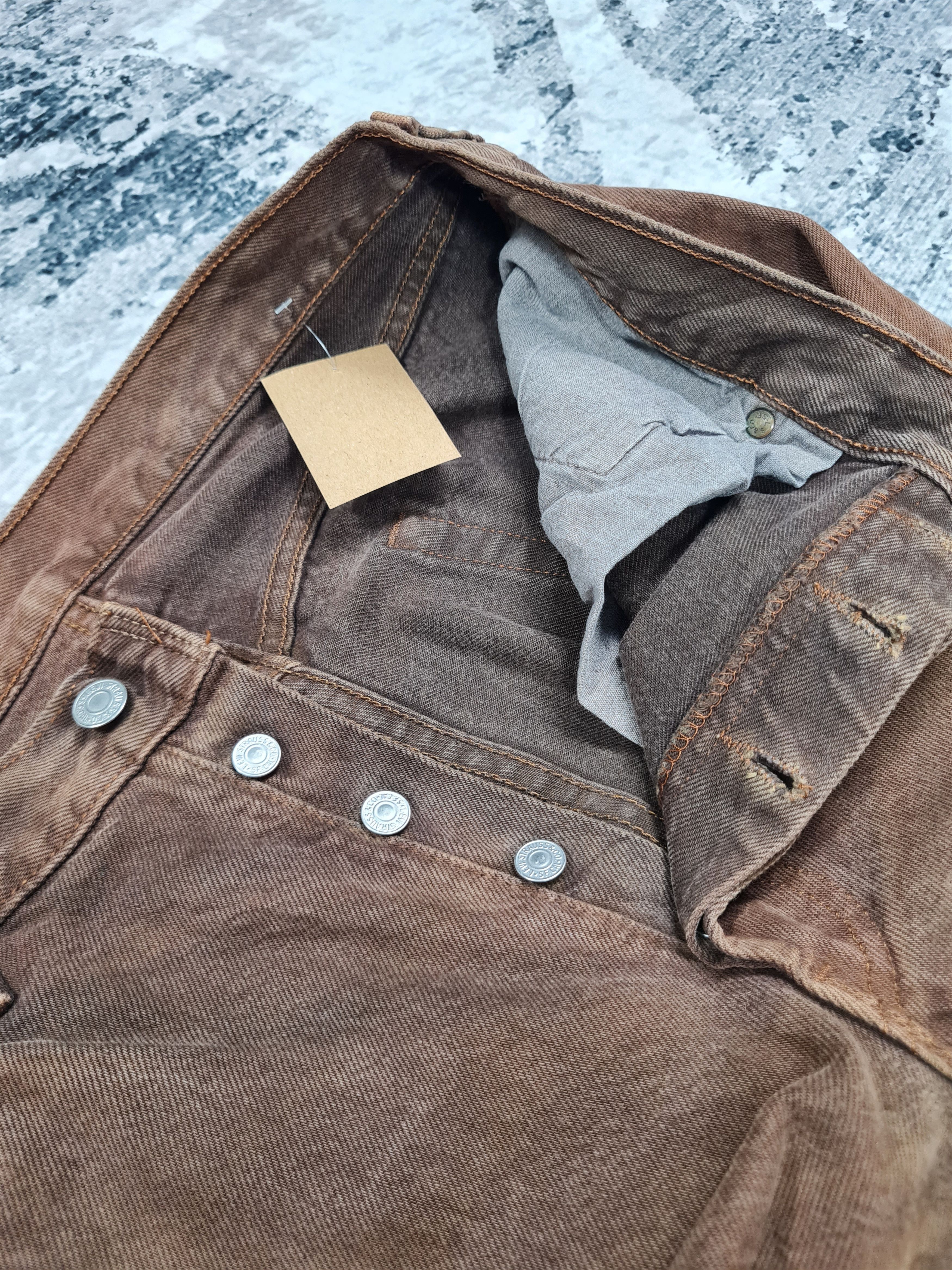 Levi's Vtg LEVIS 501 Light Wash Distressed Brown 34X34 Jeans L0248 Size US 34 / EU 50 - 9 Thumbnail