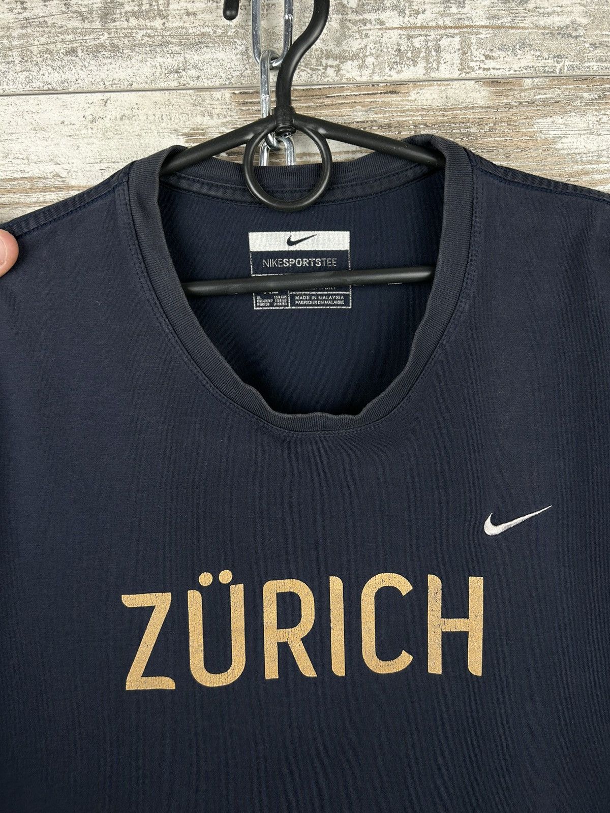 Nike × Vintage Mens Vintage Nike Zurich T Shirt swoosh tee y2k streetwear Size US XL / EU 56 / 4 - 4 Thumbnail