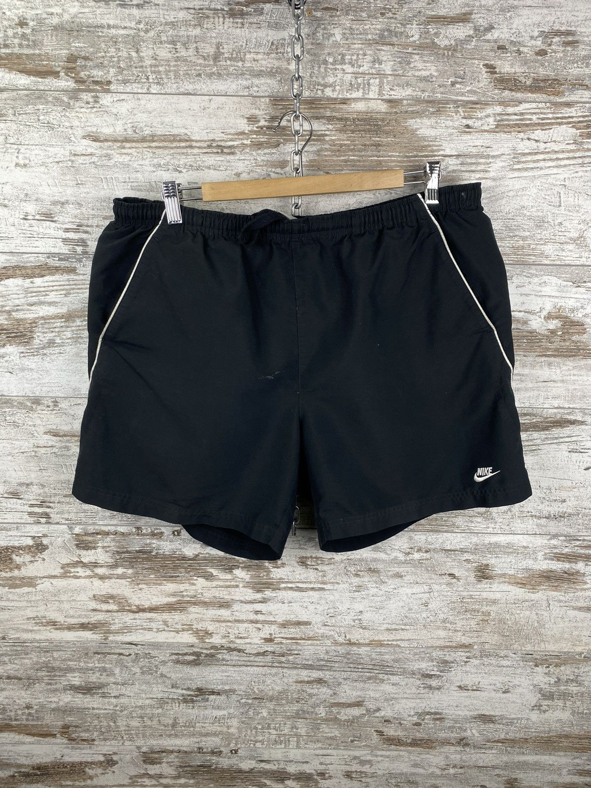 Nike × Vintage Mens Vintage Nike Swoosh Shorts streetwear y2k rare drill Size US 36 / EU 52 - 1 Thumbnail