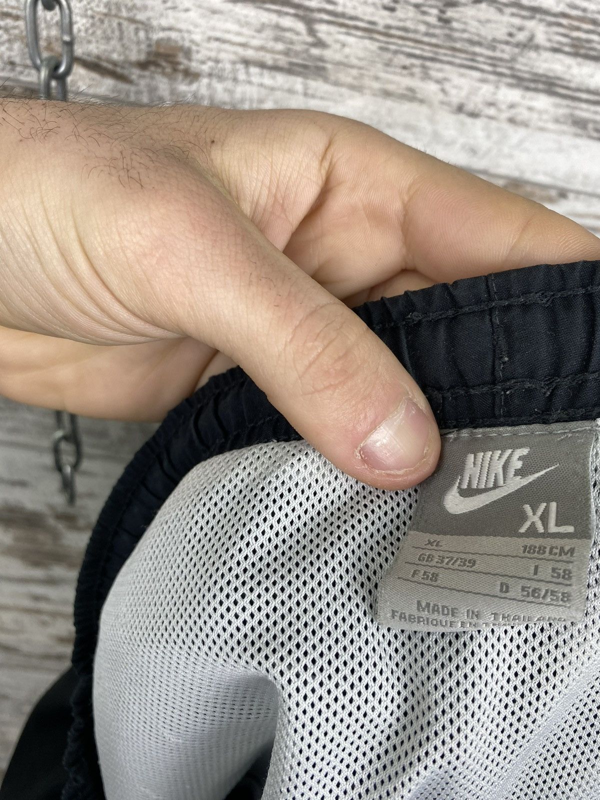 Nike × Vintage Mens Vintage Nike Swoosh Shorts streetwear y2k rare drill Size US 36 / EU 52 - 8 Thumbnail