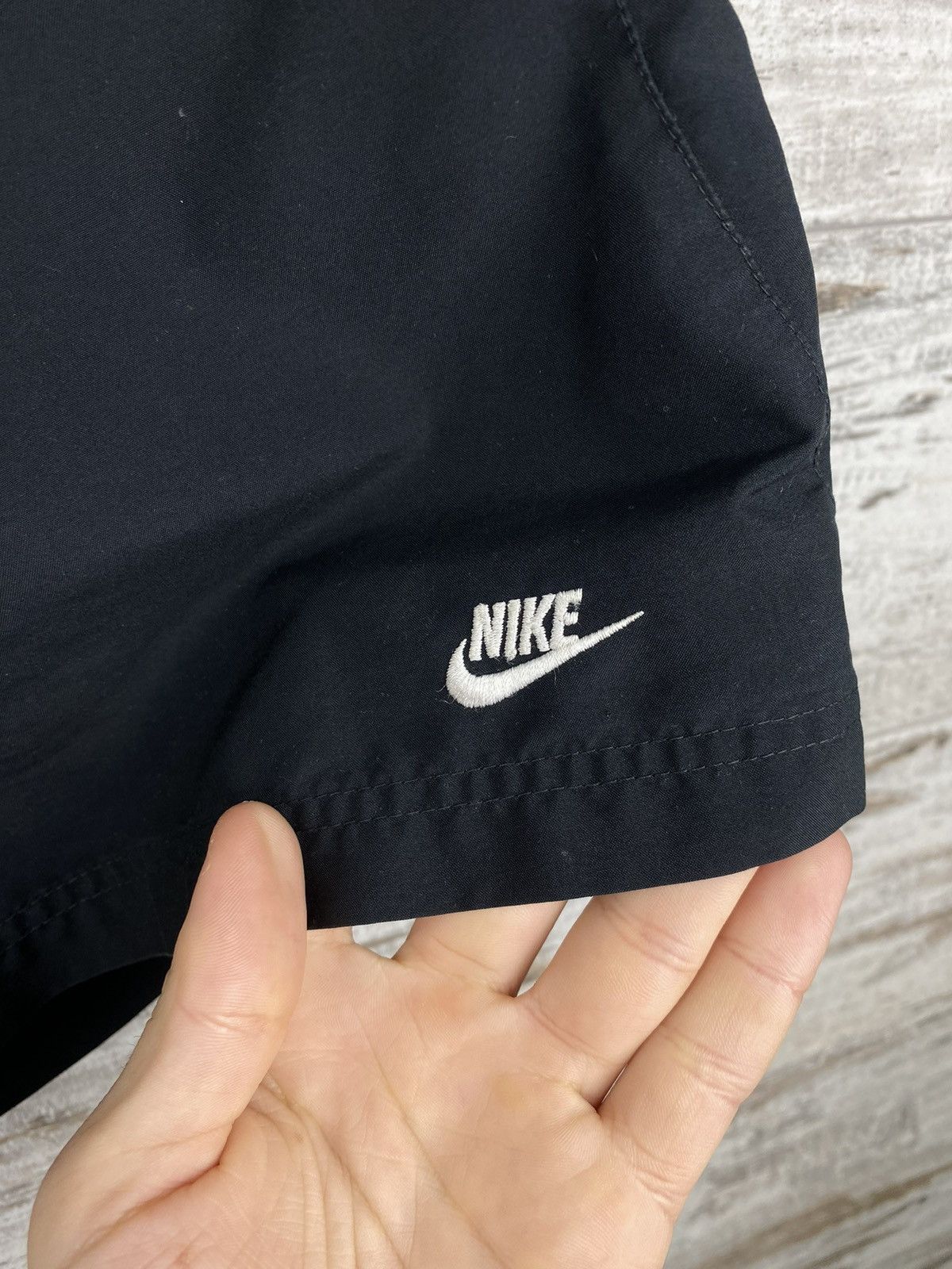 Nike × Vintage Mens Vintage Nike Swoosh Shorts streetwear y2k rare drill Size US 36 / EU 52 - 3 Thumbnail
