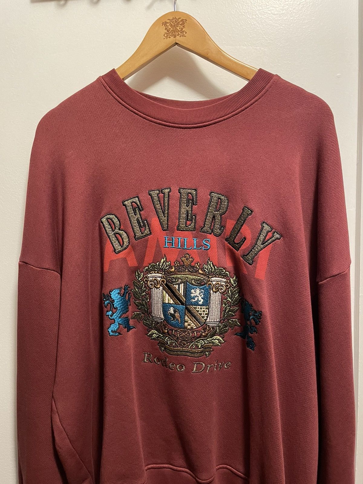 Amiri Amiri Burgundy 'Beverly Hills' Sweatshirt Size US XS / EU 42 / 0 - 3 Thumbnail