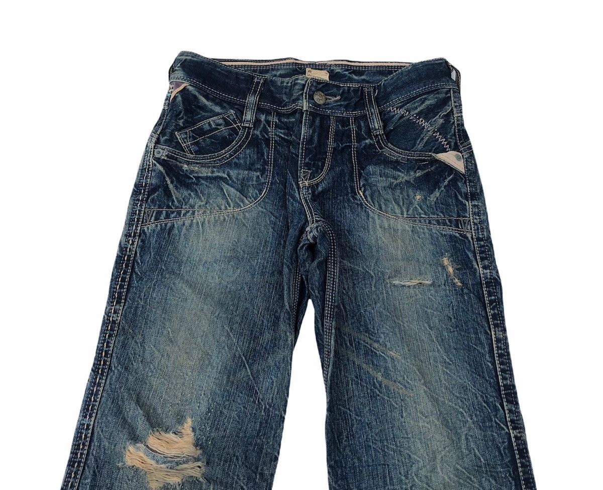 Japanese Brand 🔥Japanese Brapper Distressed Flare Denim Jeans Size US 27 - 3 Thumbnail