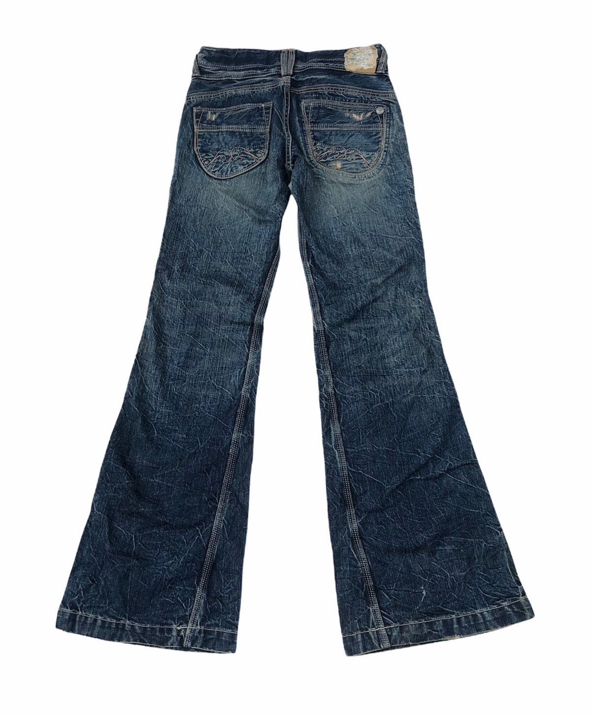 Japanese Brand 🔥Japanese Brapper Distressed Flare Denim Jeans Size US 27 - 2 Thumbnail