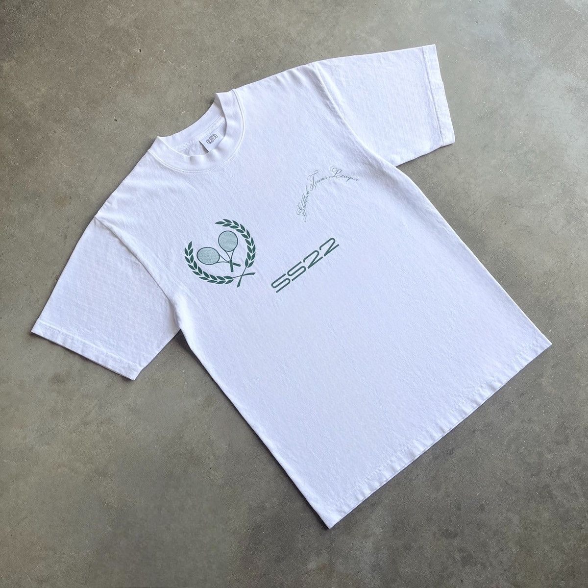 Designer × Vintage Elektrik ‘Tennis League’ White Vintage Graphic Tee Size US S / EU 44-46 / 1 - 1 Thumbnail