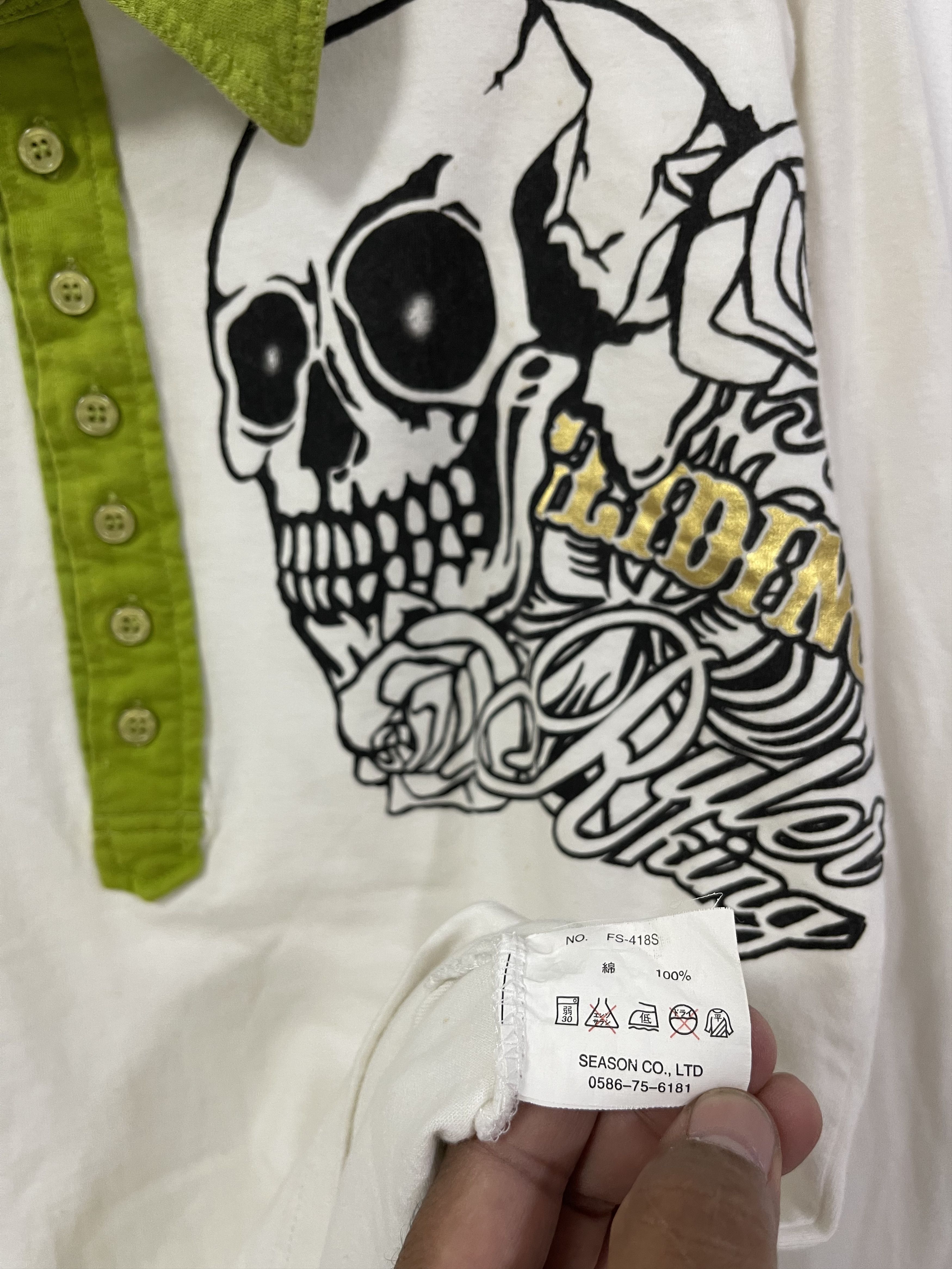 Japanese Brand Vintage Four Season Skulls Big Logo Long Sleeve Size US S / EU 44-46 / 1 - 10 Thumbnail