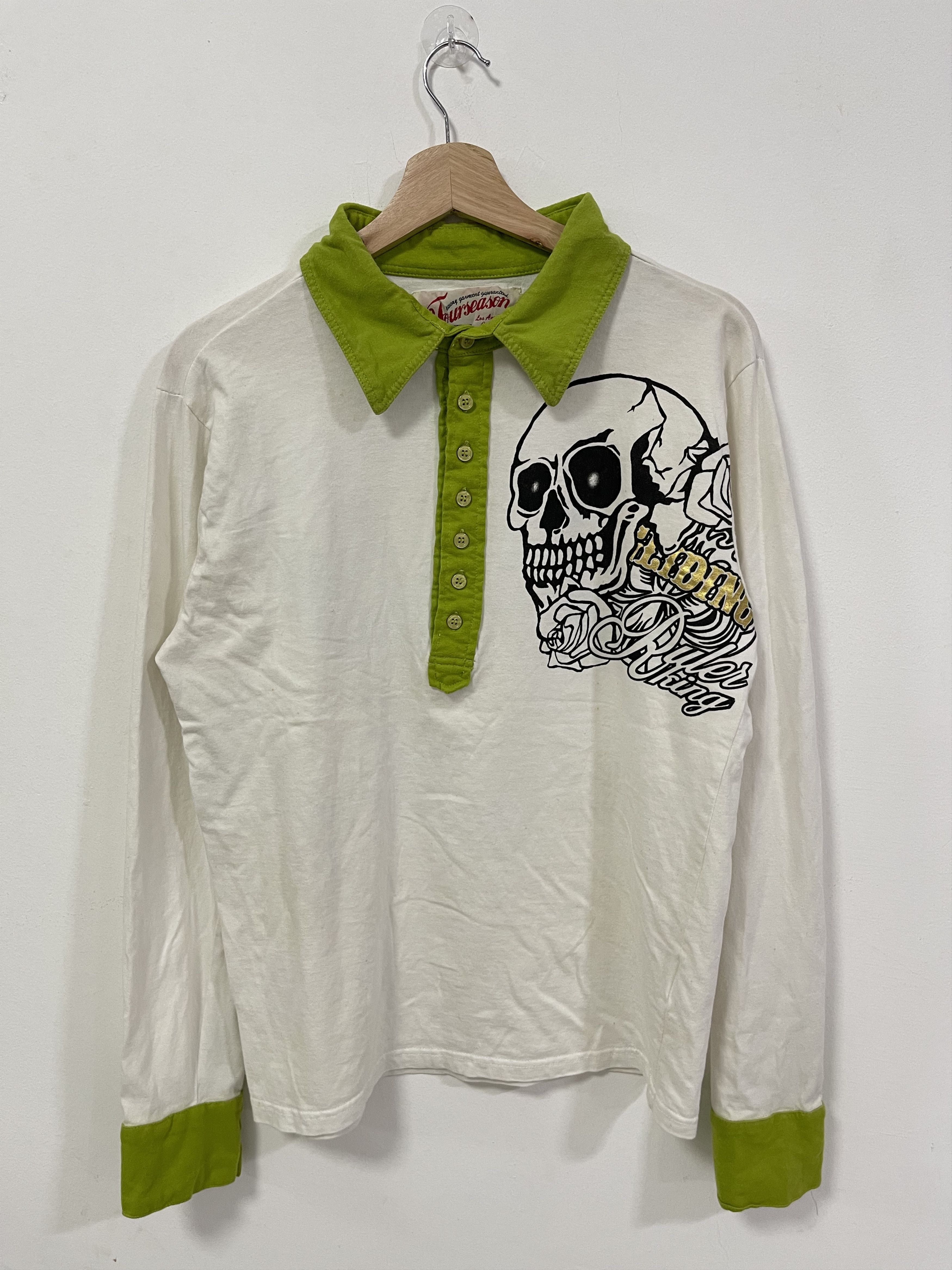 Japanese Brand Vintage Four Season Skulls Big Logo Long Sleeve Size US S / EU 44-46 / 1 - 7 Thumbnail