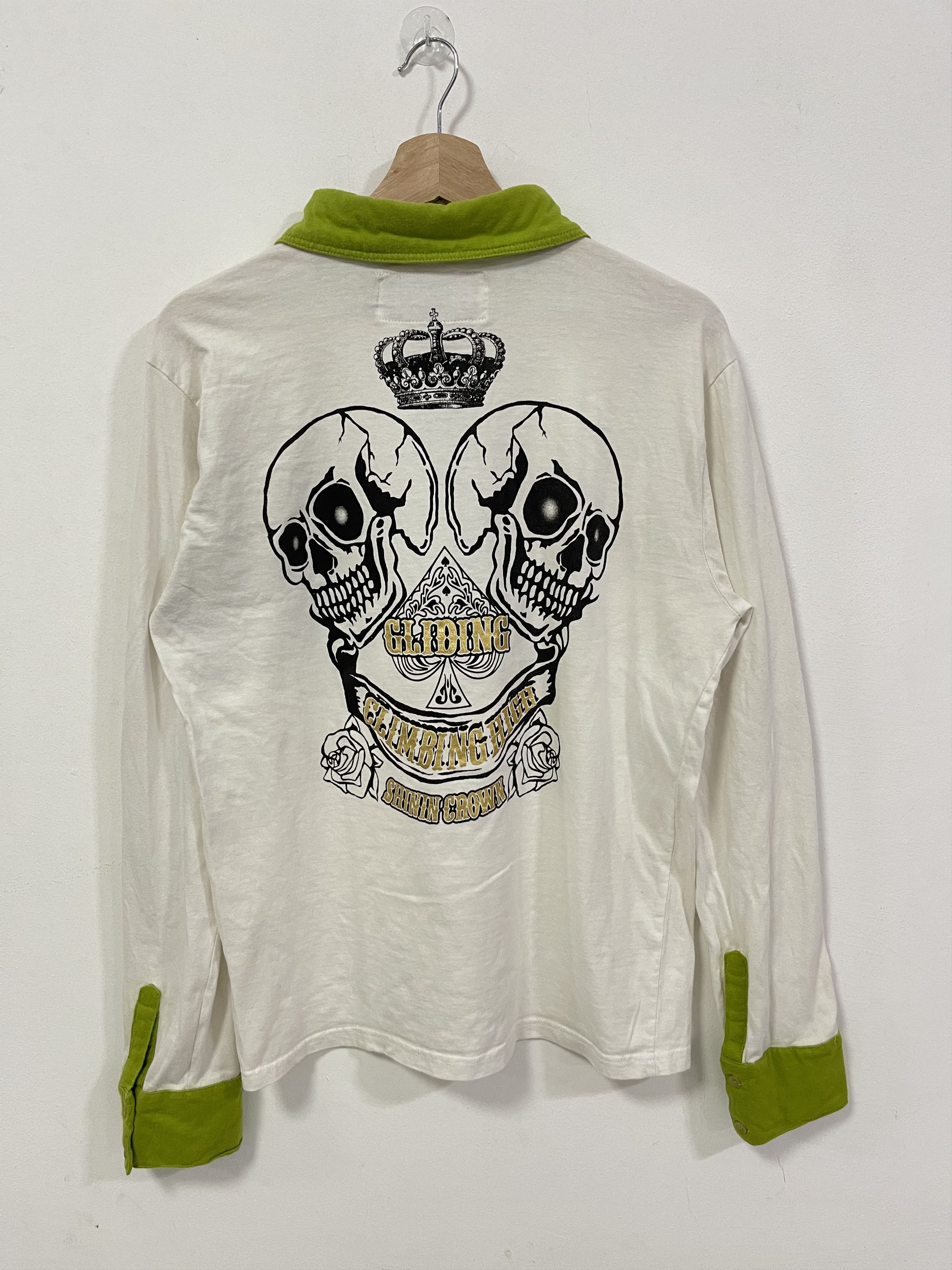 Japanese Brand Vintage Four Season Skulls Big Logo Long Sleeve Size US S / EU 44-46 / 1 - 1 Thumbnail