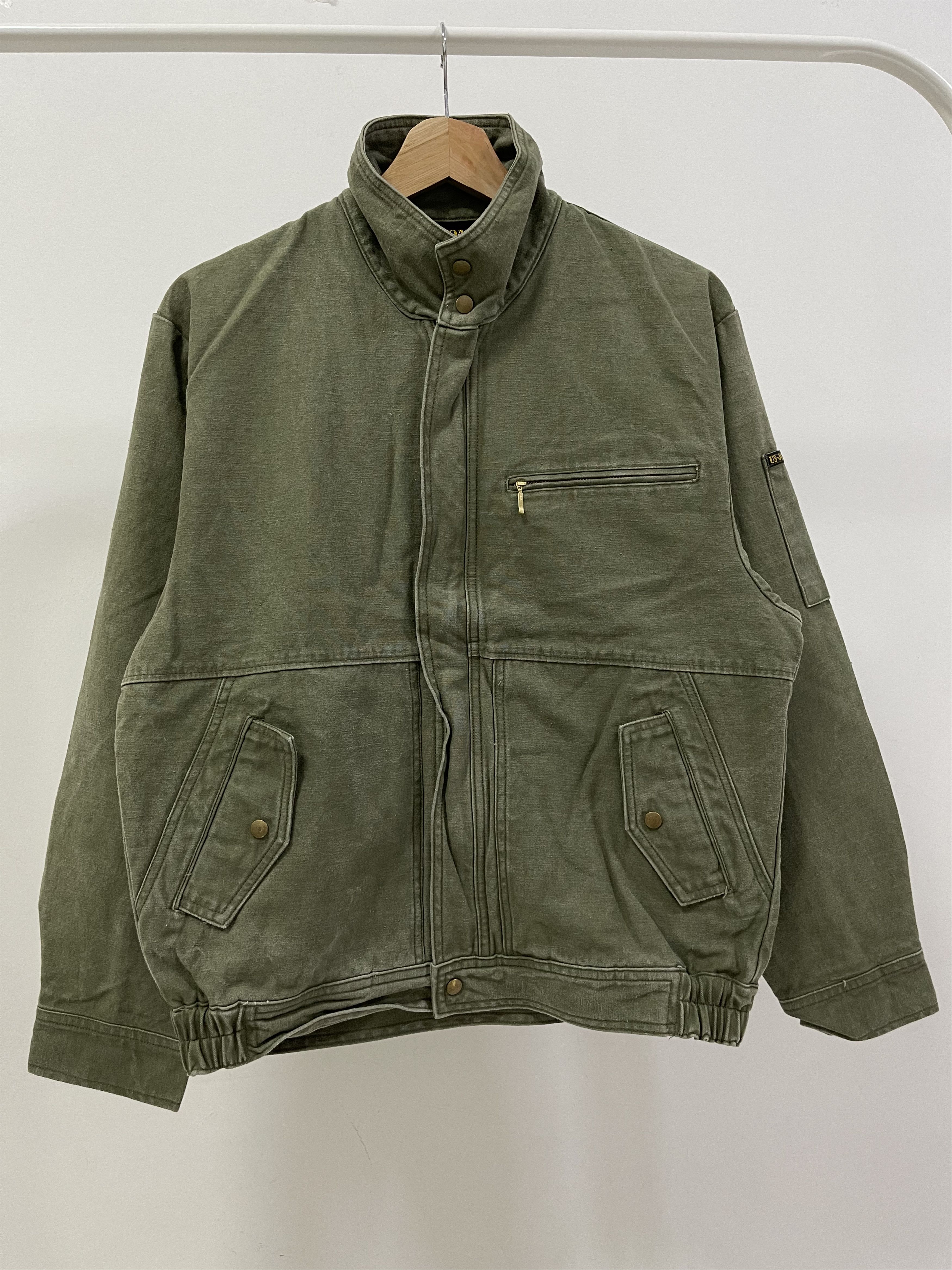 Japanese Brand × Vintage Vintage Usjoan Military Style Zipper Jacket Made In japan Size US S / EU 44-46 / 1 - 1 Thumbnail