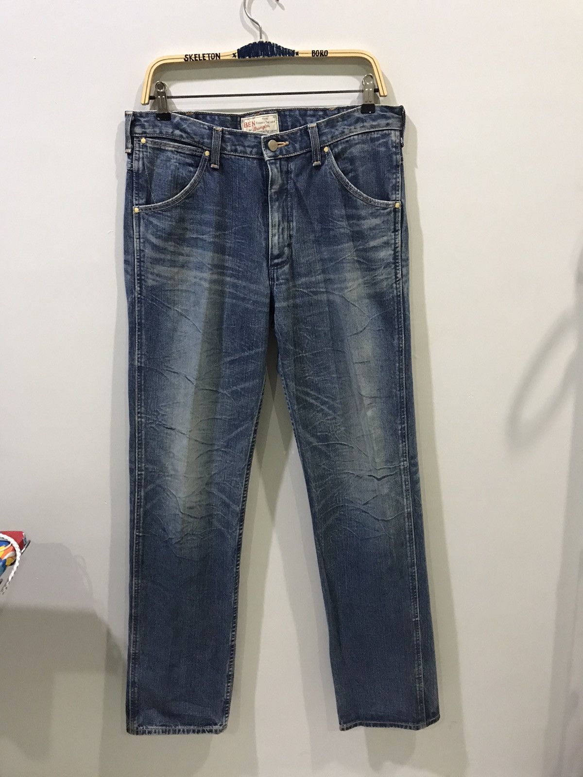 image of Vintage 70's Wrangler Rodeo Taylor Issue Gripper Zipper Jeans in Faded Denim, Men's (Size 33)