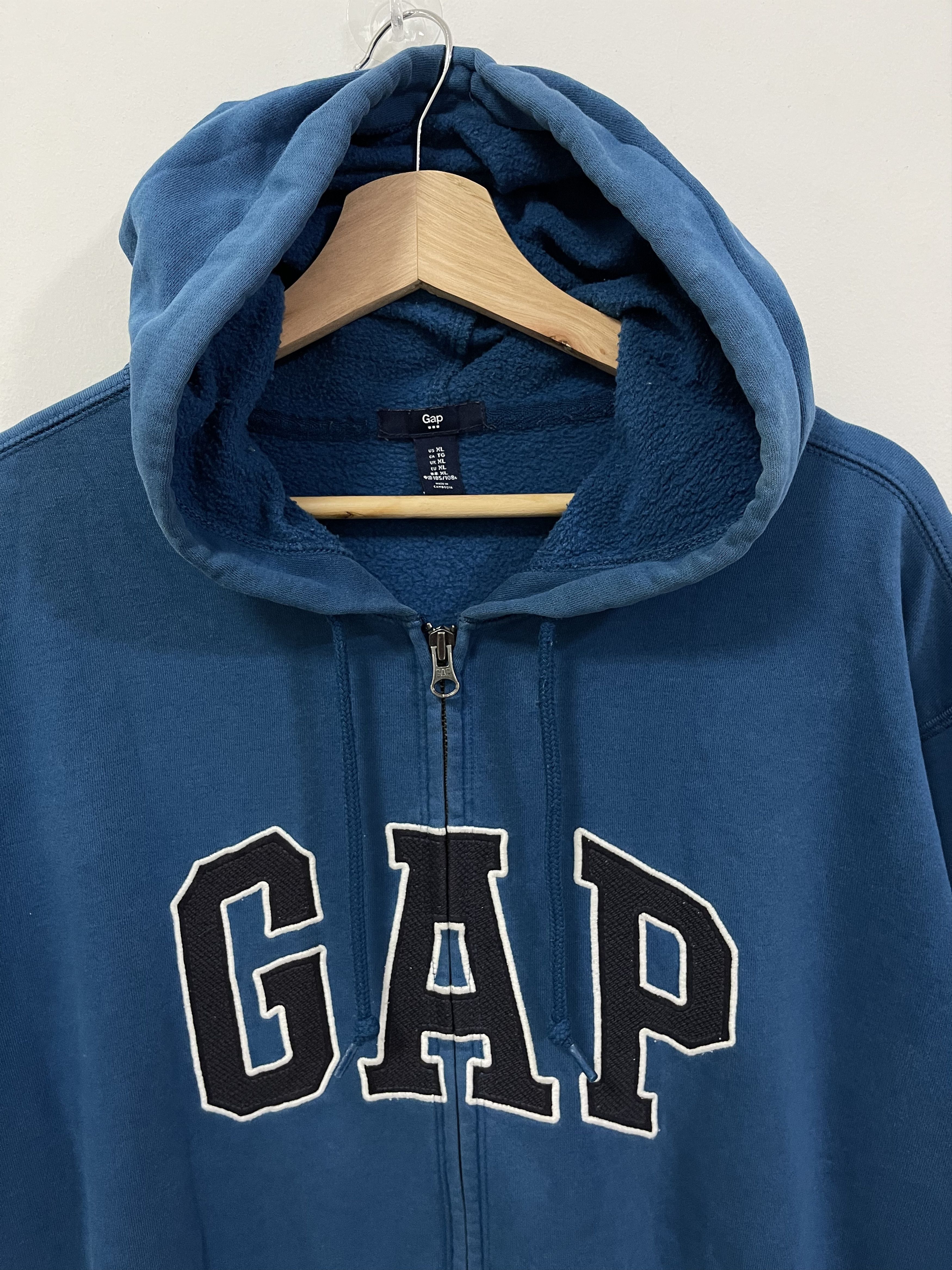 Gap × Vintage Vintage Gap Spell Out Embroidery Hoodie Sweatshirt Size US XL / EU 56 / 4 - 2 Thumbnail