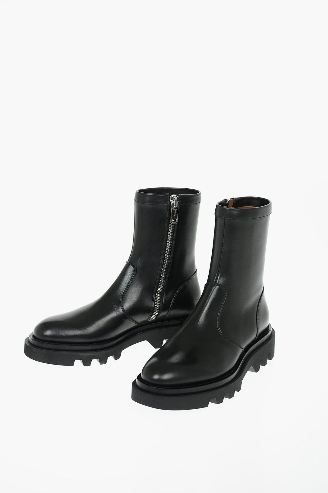 image of Givenchy Leather Combat Boots With Platform Sole in Black, Men's (Size 6)