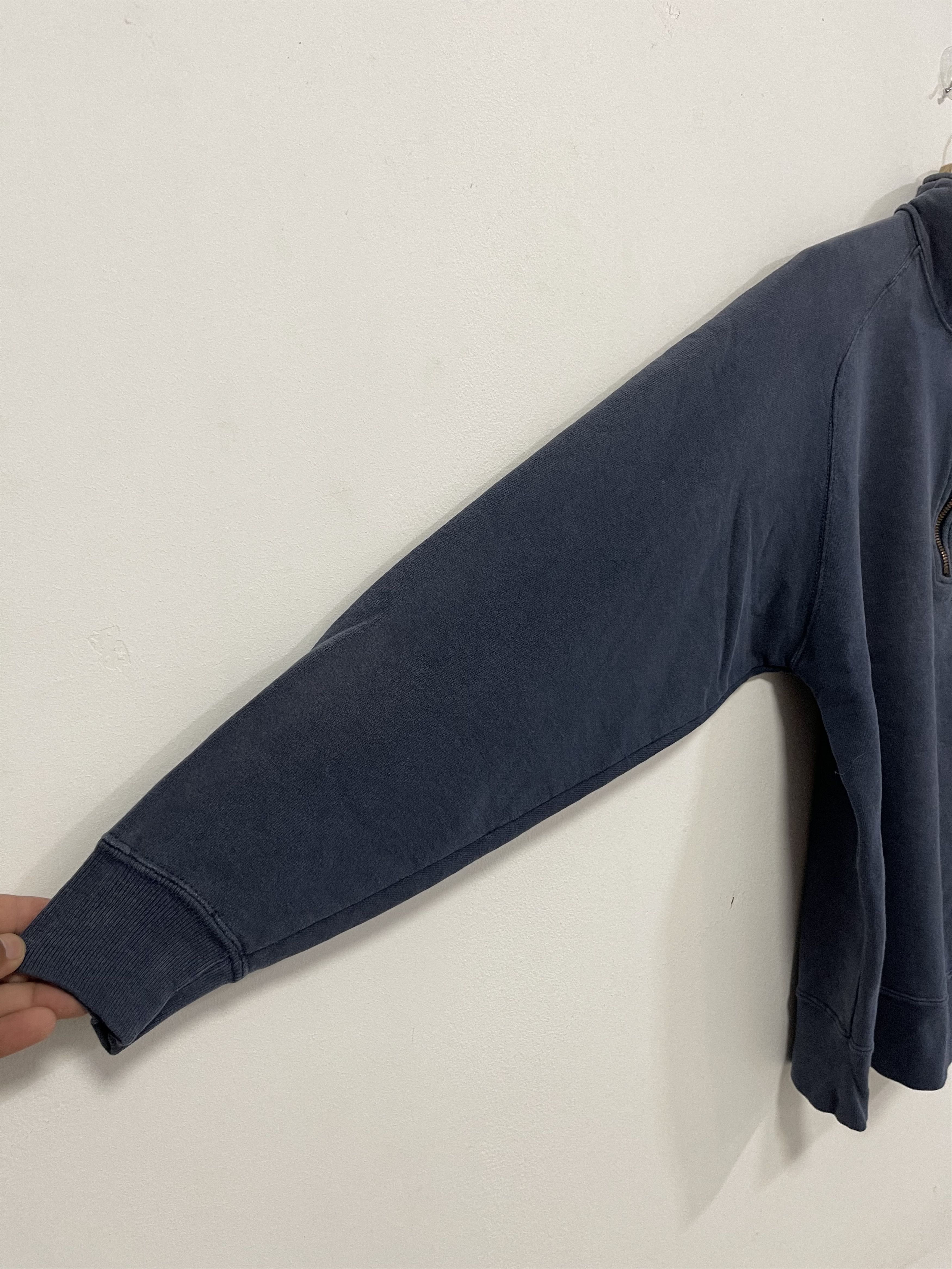 Champion × Vintage Champion Script Mini Logo Half Zip Distressed Sweatshirt Size US S / EU 44-46 / 1 - 6 Thumbnail