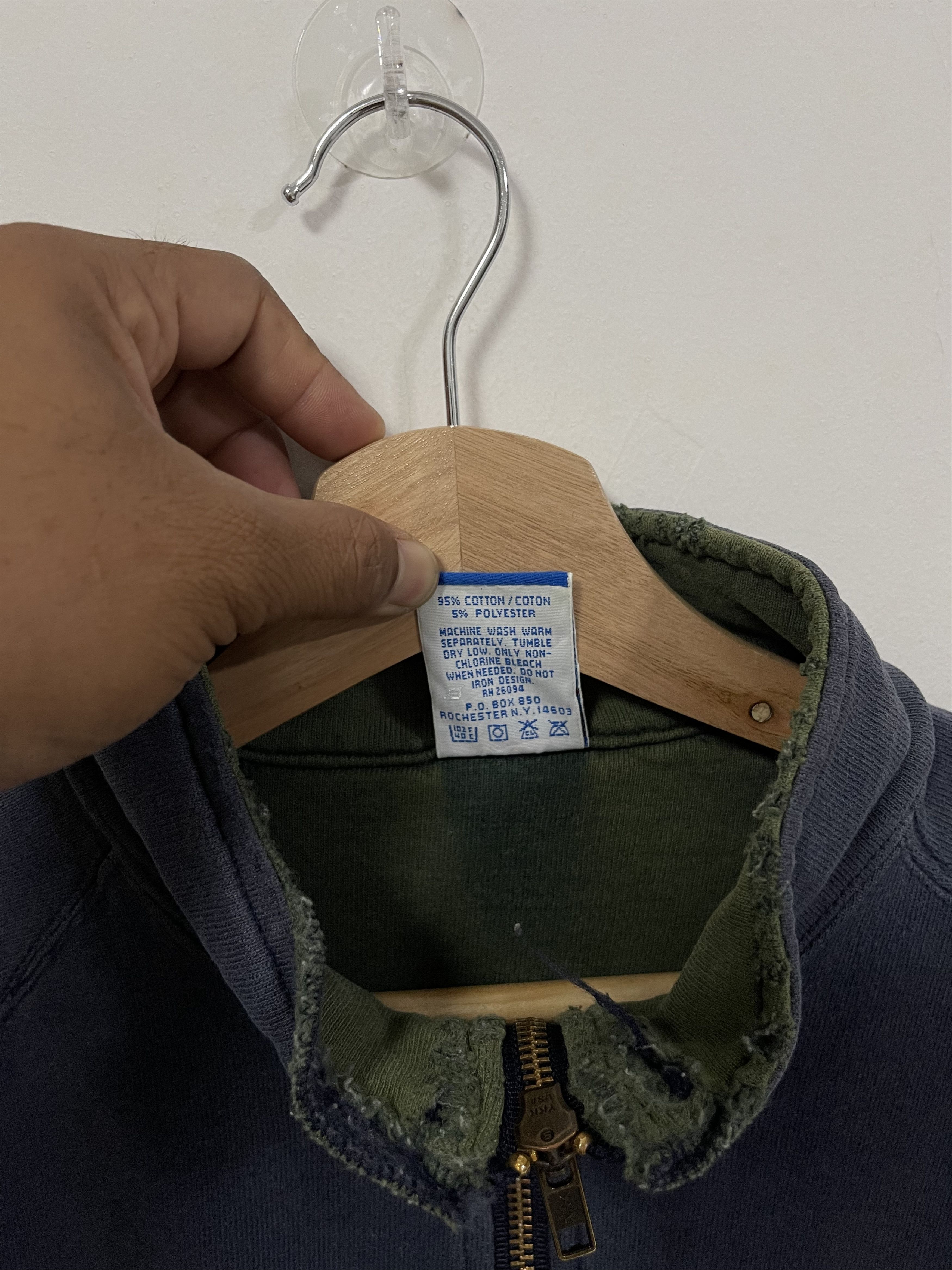 Champion × Vintage Champion Script Mini Logo Half Zip Distressed Sweatshirt Size US S / EU 44-46 / 1 - 10 Thumbnail