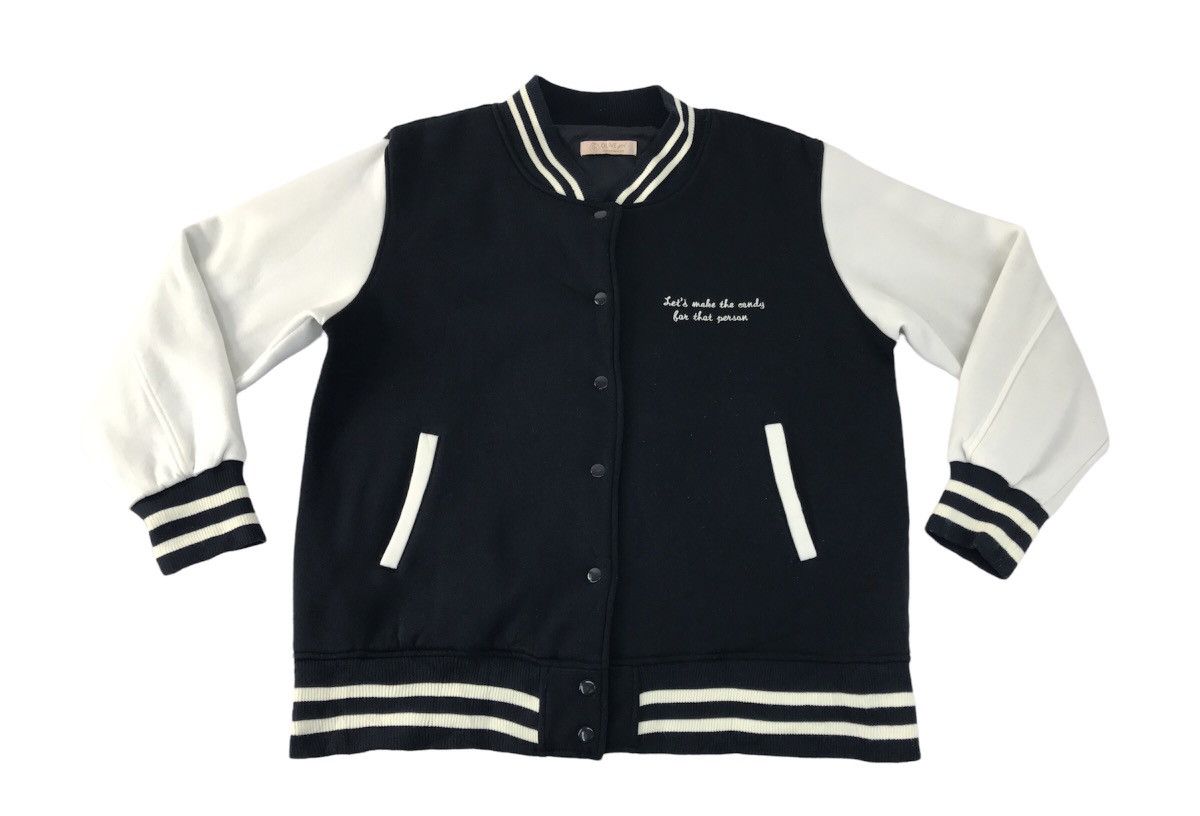 Japanese Brand × Vintage Vintage Varsity Jacket Olive Girl Design Unisex Style Size US L / EU 52-54 / 3 - 1 Thumbnail