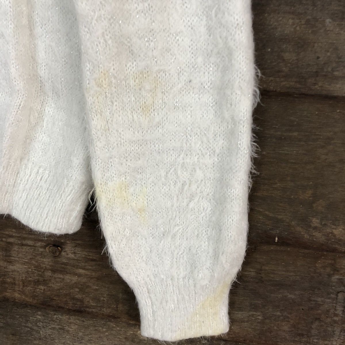 Homespun Knitwear × Japanese Brand DL Romeo White Mohair Soft Fur Shag Shaggy Knitwear #B612 Size M / US 6-8 / IT 42-44 - 12 Thumbnail