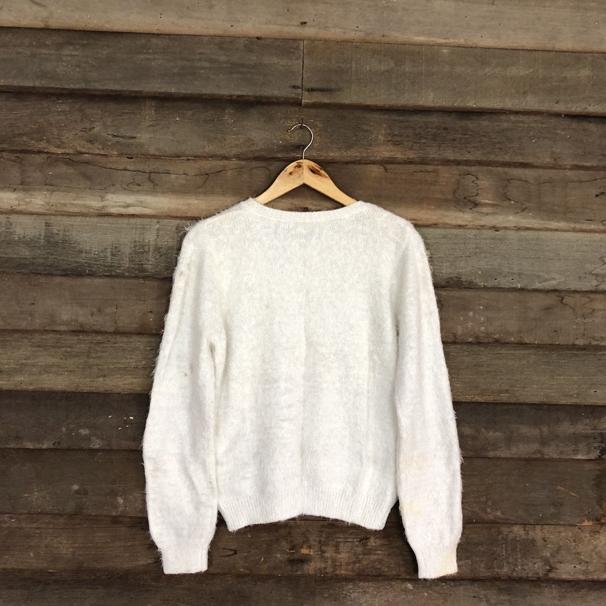 Homespun Knitwear × Japanese Brand DL Romeo White Mohair Soft Fur Shag Shaggy Knitwear #B612 Size M / US 6-8 / IT 42-44 - 11 Thumbnail