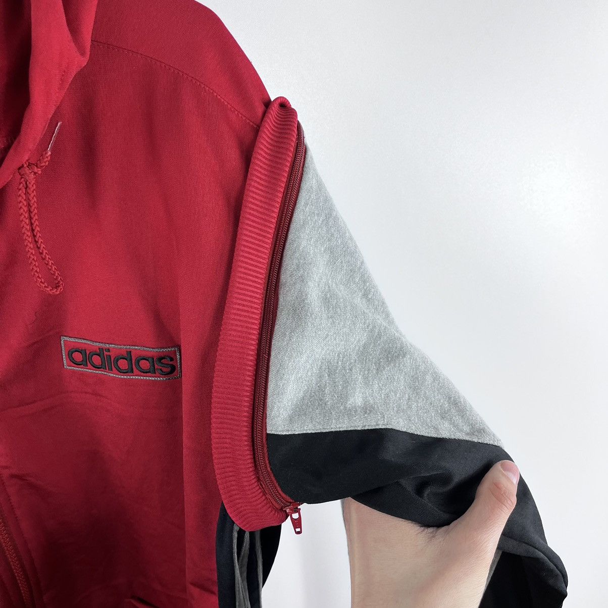 Adidas × Vintage Vtg Adidas Transformed Zip Hooded Sweat Jacket/Vest Size M Size US M / EU 48-50 / 2 - 10 Thumbnail