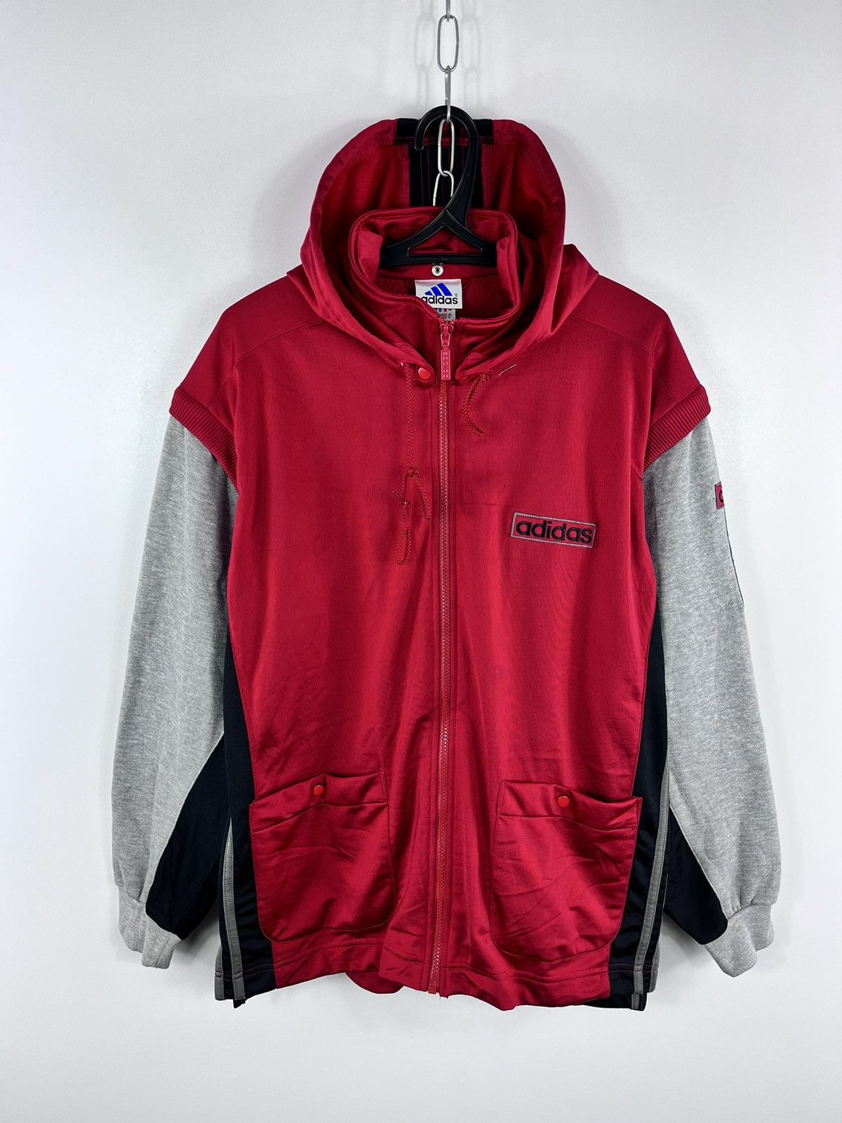 Adidas × Vintage Vtg Adidas Transformed Zip Hooded Sweat Jacket/Vest Size M Size US M / EU 48-50 / 2 - 1 Thumbnail