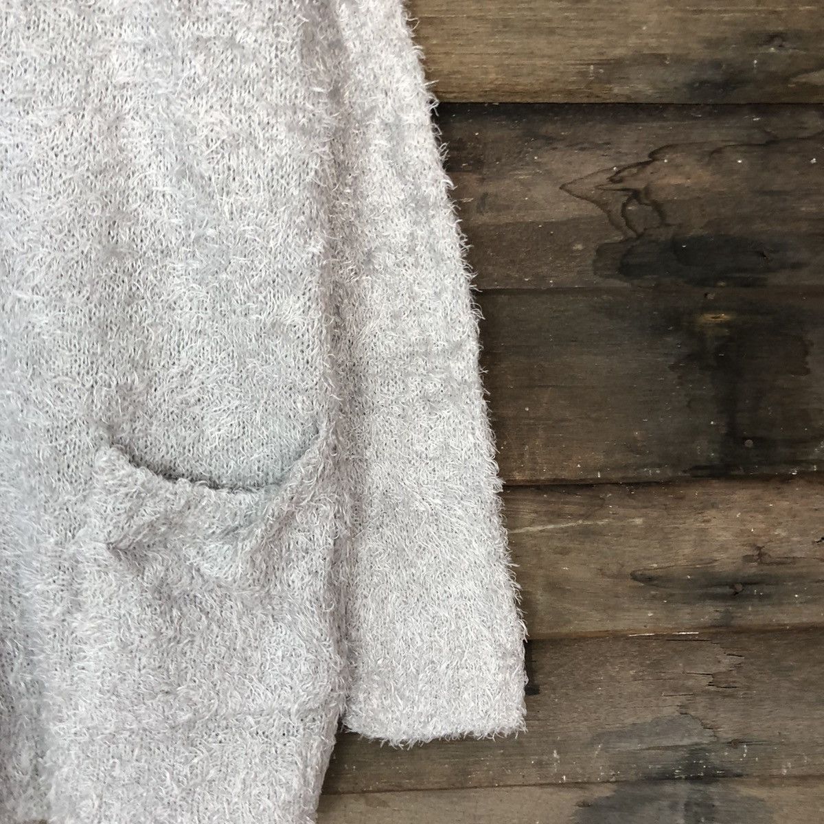 Homespun Knitwear × Japanese Brand DL Caula Grey Mohair Shag Shaggy Knitwear cardigan #B615 Size M / US 6-8 / IT 42-44 - 4 Thumbnail