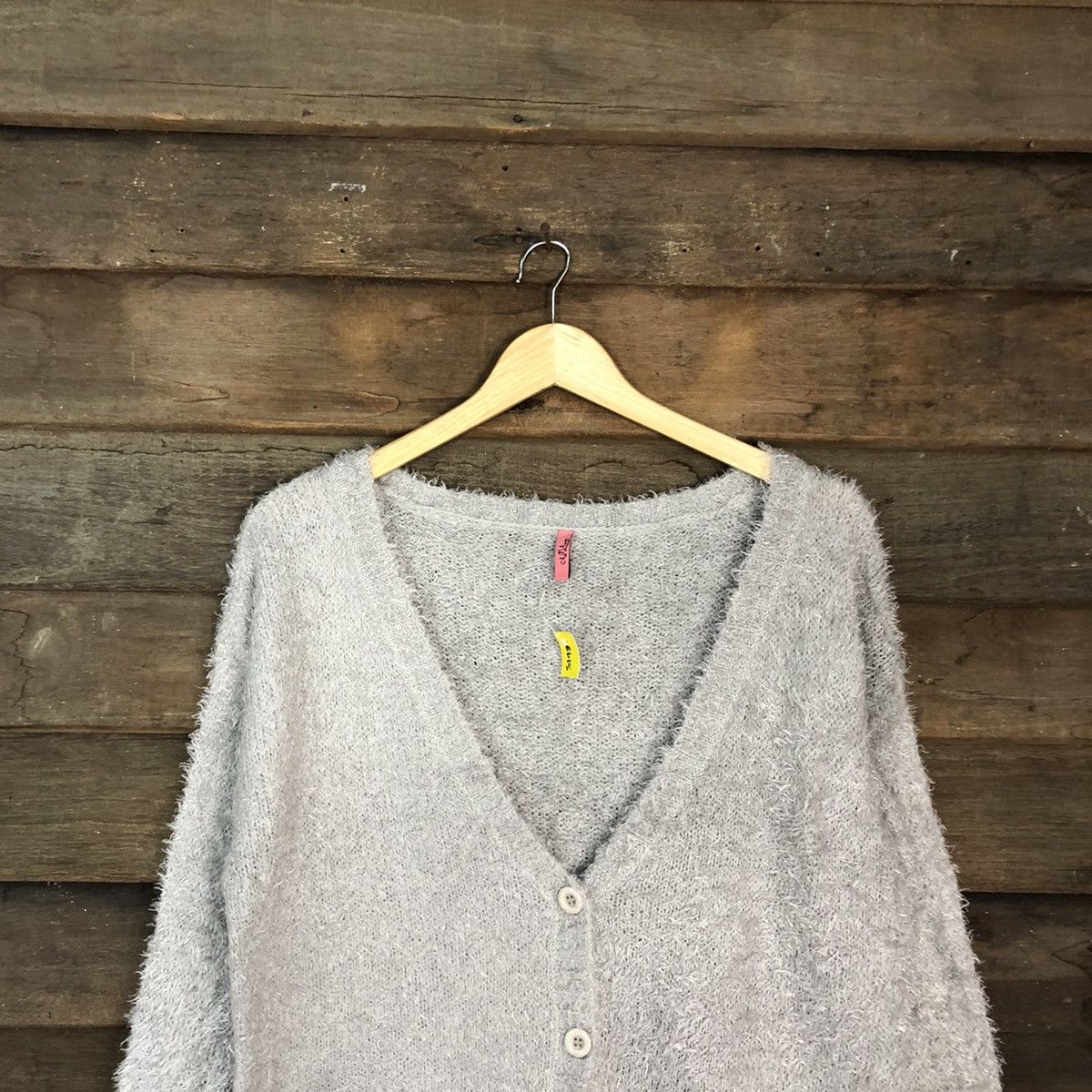 Homespun Knitwear × Japanese Brand DL Caula Grey Mohair Shag Shaggy Knitwear cardigan #B615 Size M / US 6-8 / IT 42-44 - 9 Thumbnail