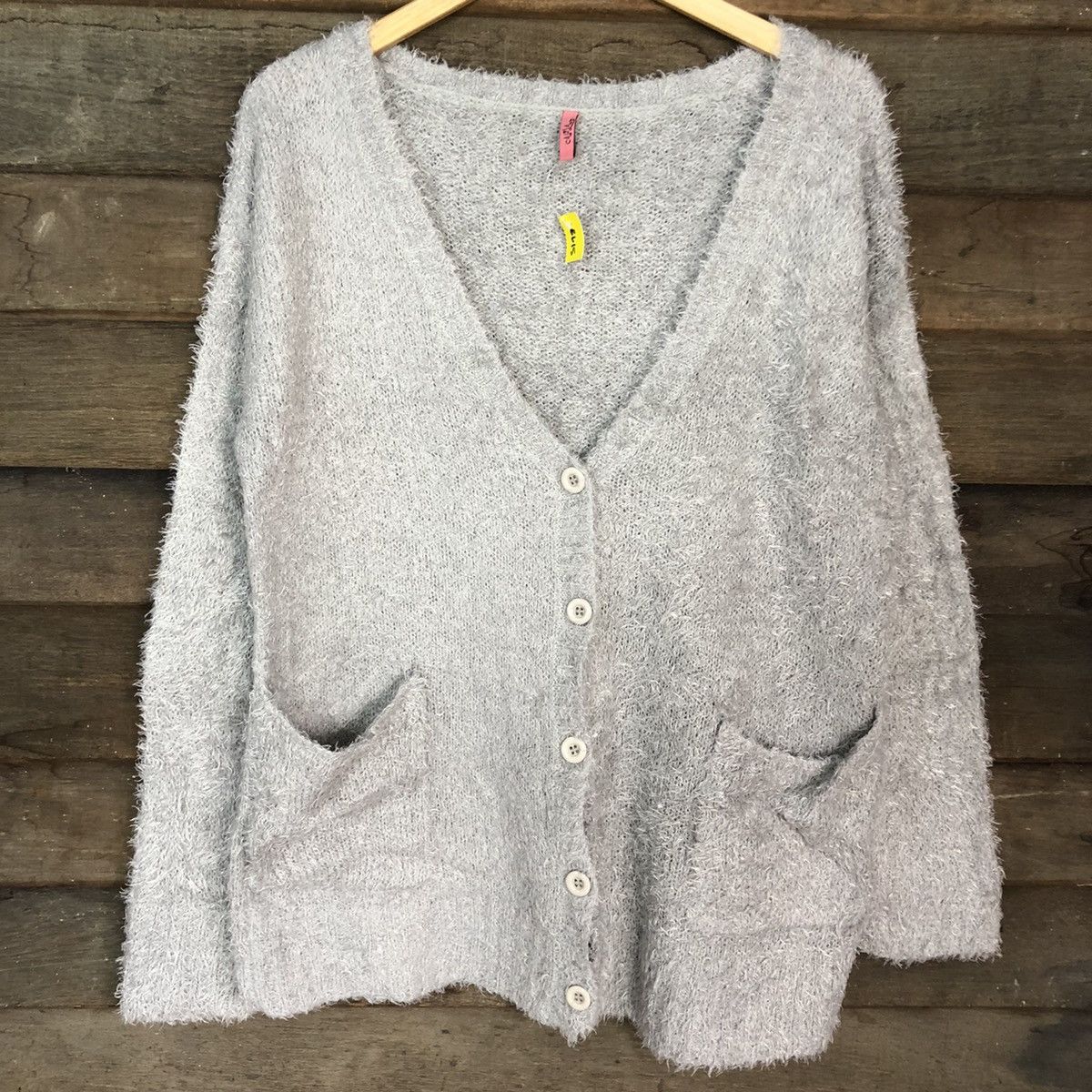 Homespun Knitwear × Japanese Brand DL Caula Grey Mohair Shag Shaggy Knitwear cardigan #B615 Size M / US 6-8 / IT 42-44 - 8 Thumbnail