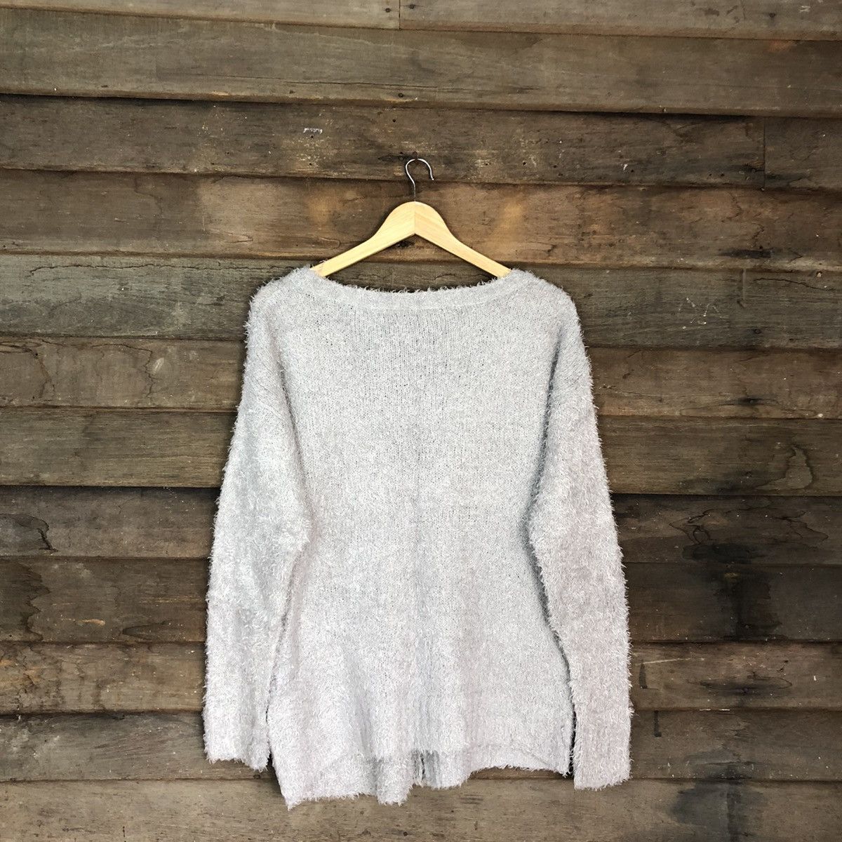 Homespun Knitwear × Japanese Brand DL Caula Grey Mohair Shag Shaggy Knitwear cardigan #B615 Size M / US 6-8 / IT 42-44 - 12 Thumbnail
