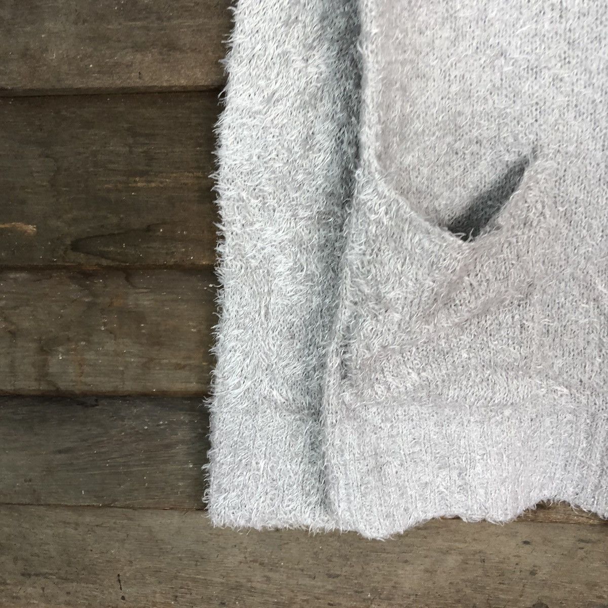 Homespun Knitwear × Japanese Brand DL Caula Grey Mohair Shag Shaggy Knitwear cardigan #B615 Size M / US 6-8 / IT 42-44 - 6 Thumbnail