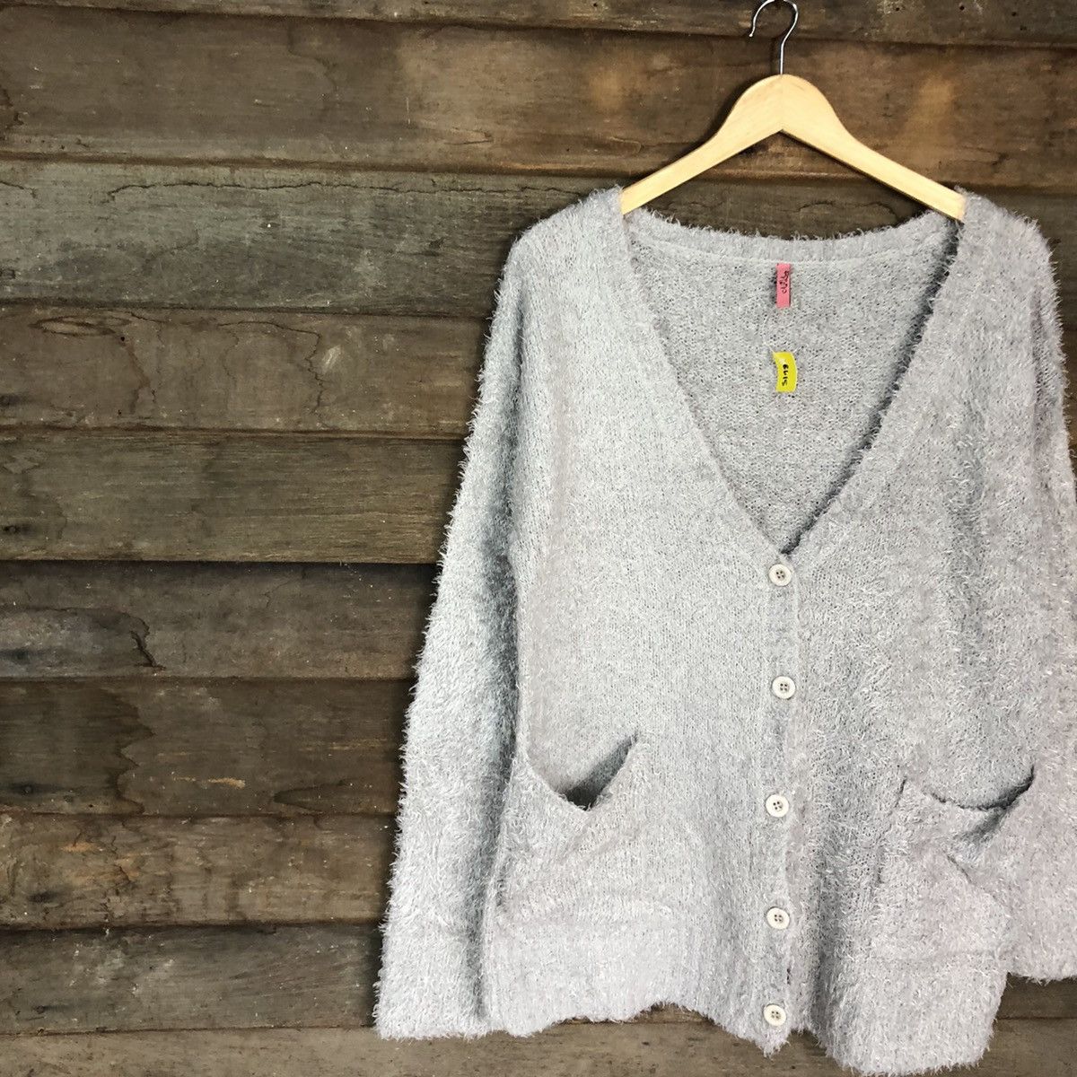 Homespun Knitwear × Japanese Brand DL Caula Grey Mohair Shag Shaggy Knitwear cardigan #B615 Size M / US 6-8 / IT 42-44 - 7 Thumbnail